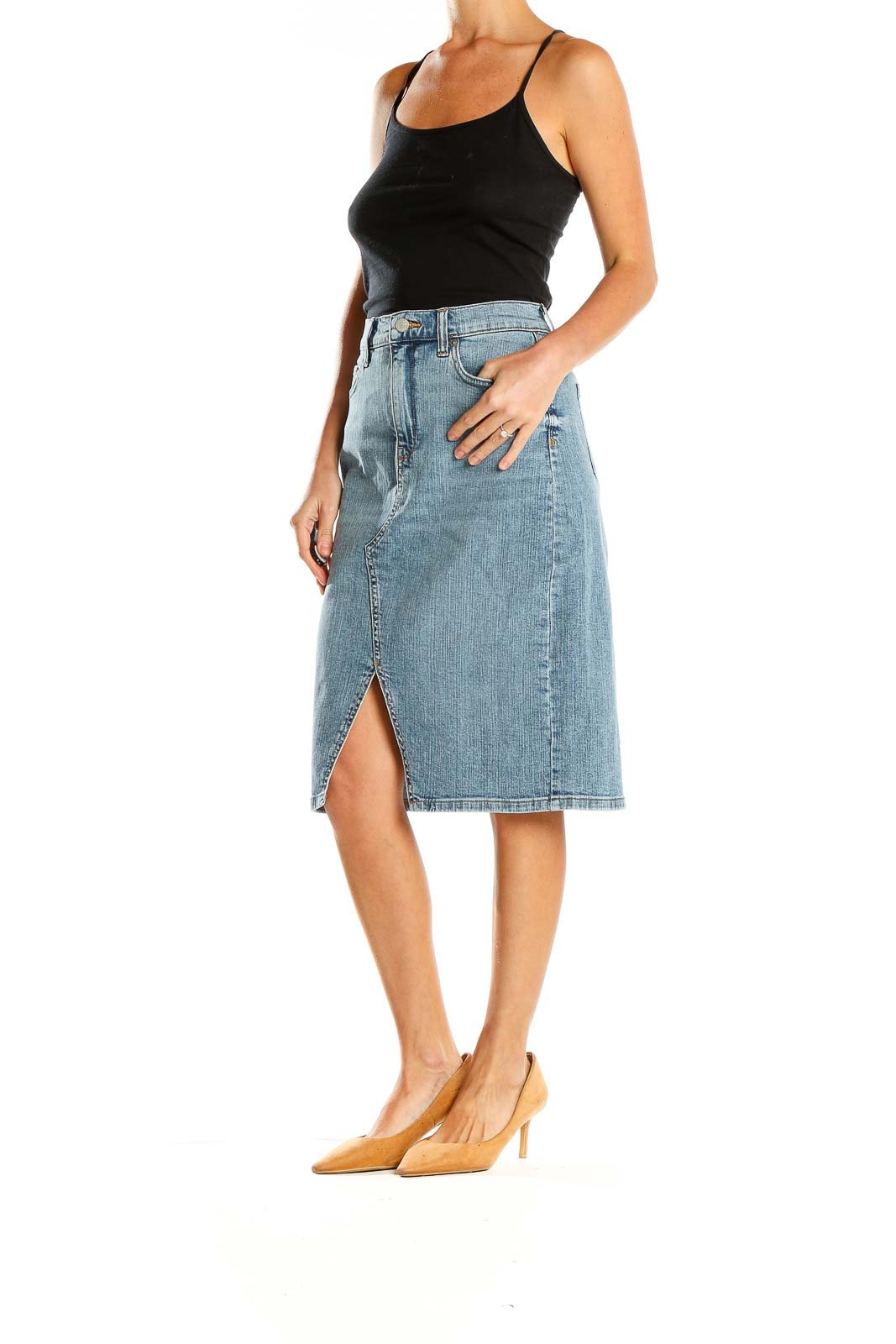 J jill hotsell denim pencil skirt