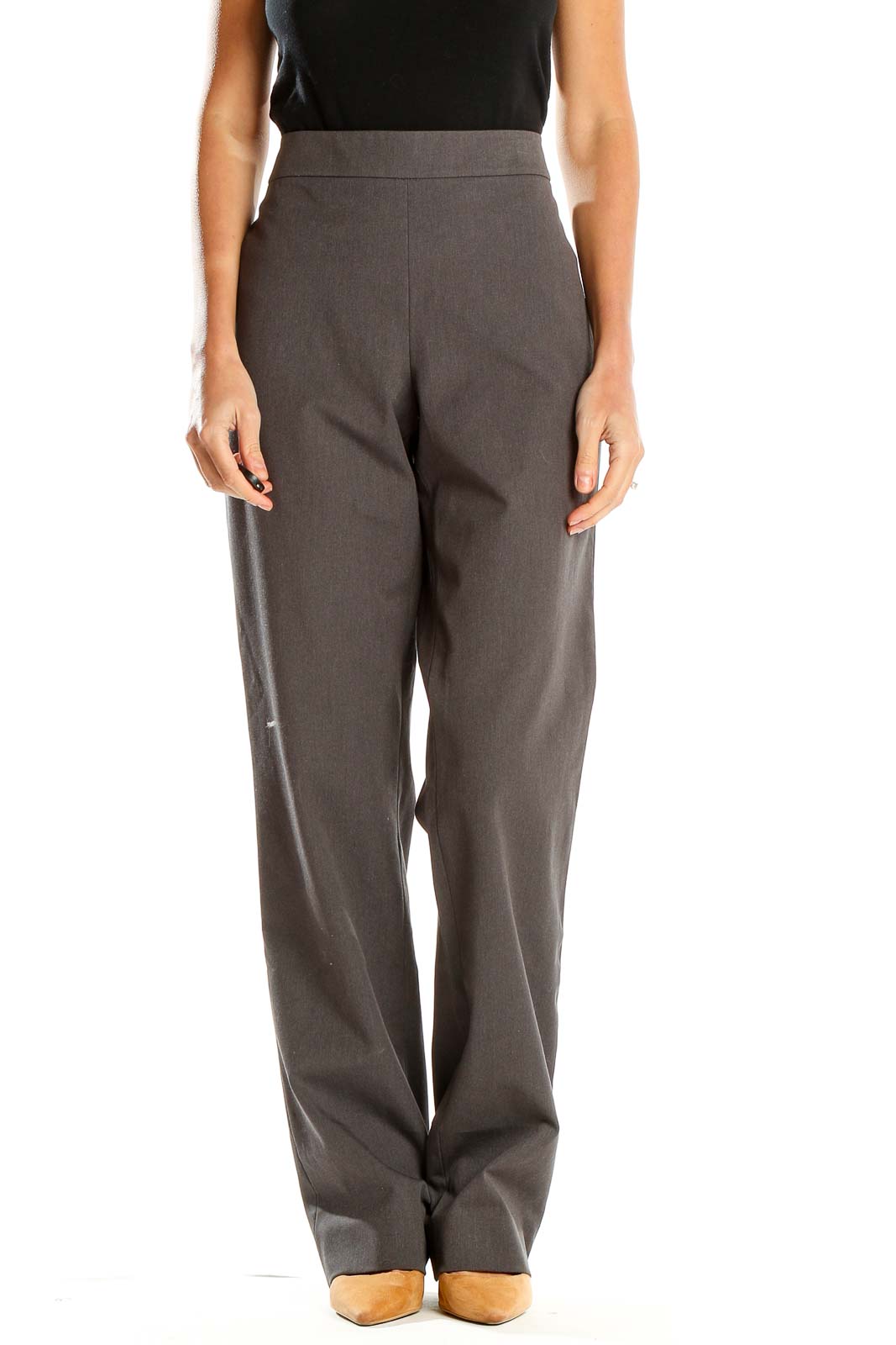 Gray Classic Trousers Front