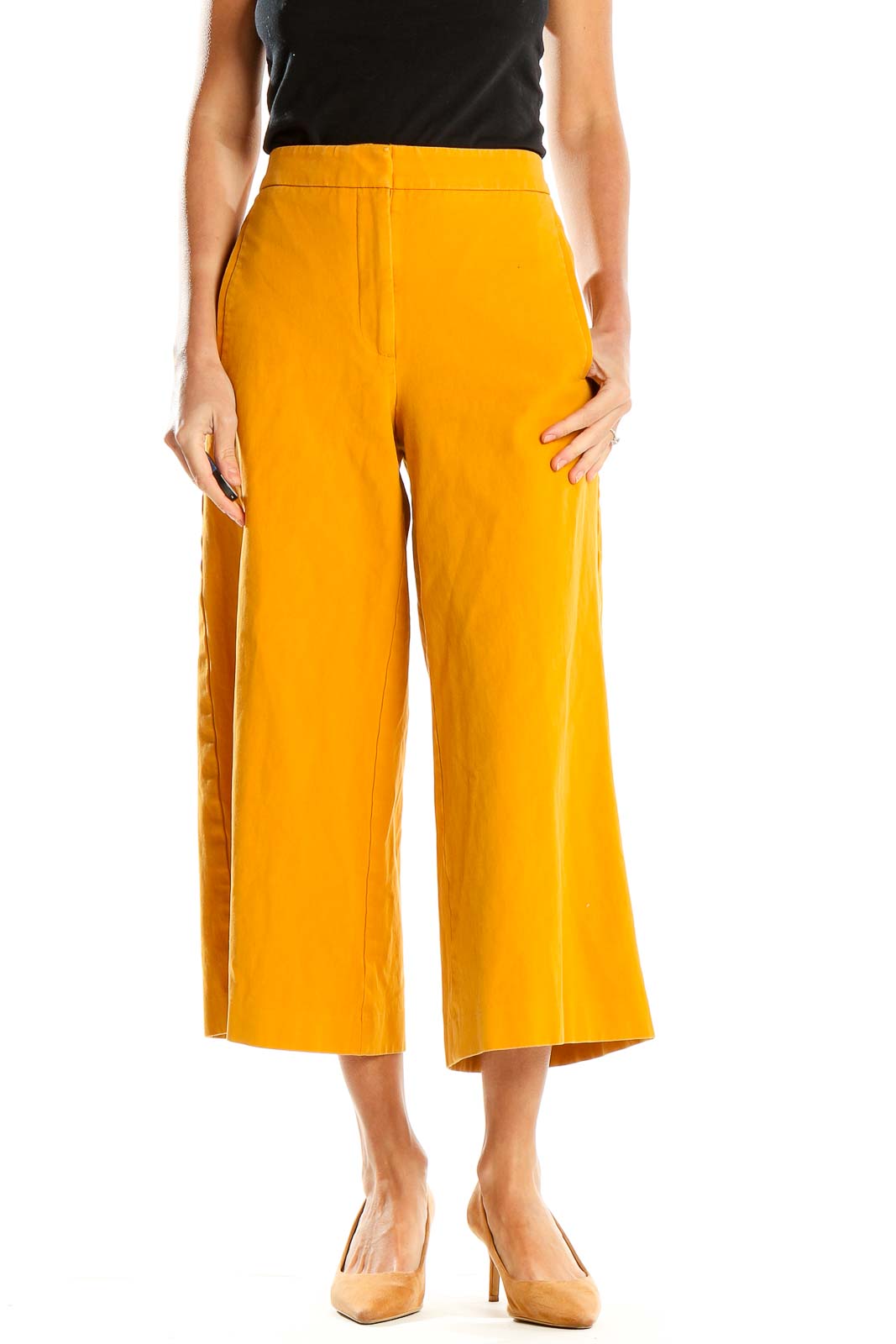 Yellow Culottes Pants Front