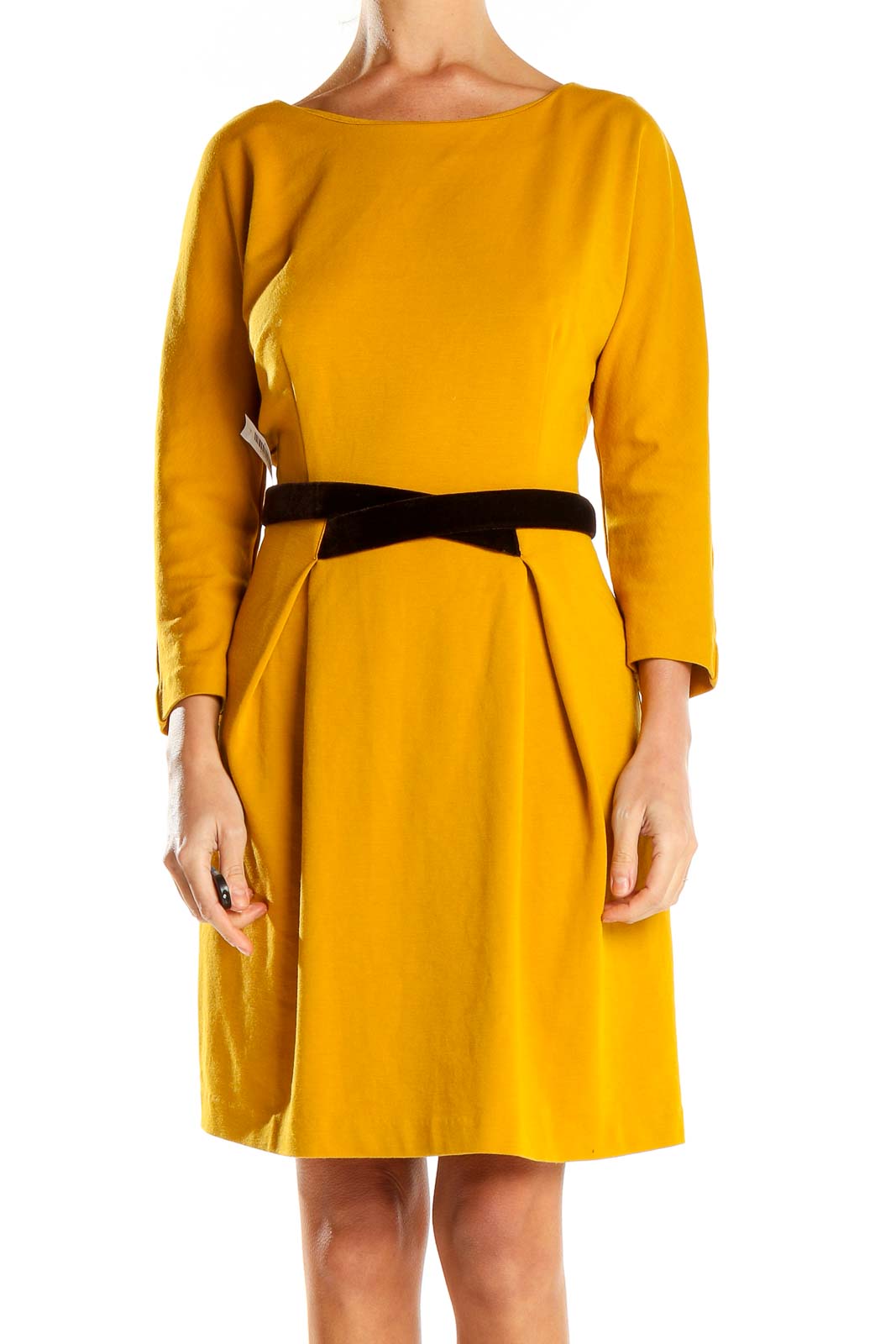 Yellow Fit & Flare Dress Front