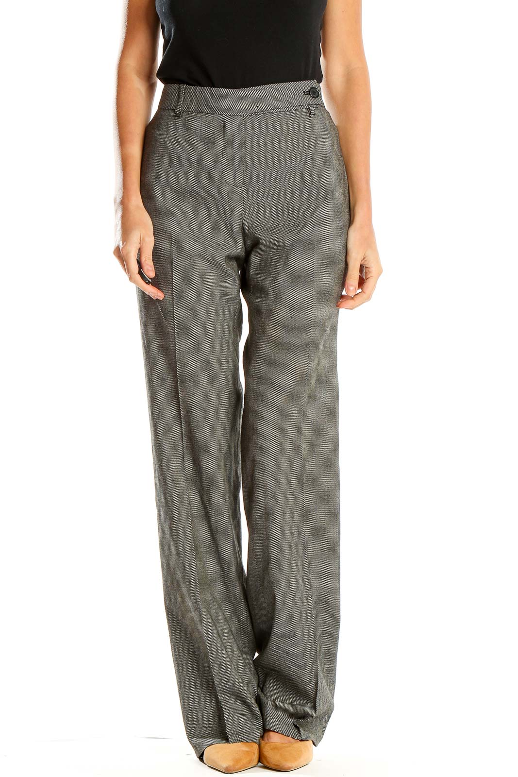 Gray All Day Wear Trousers Front