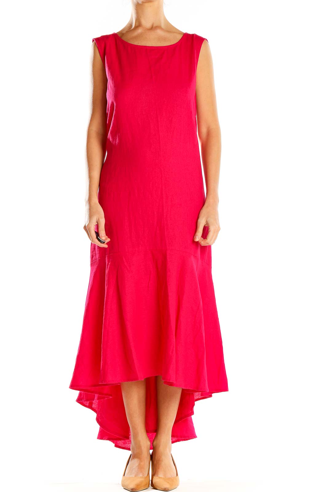 Pink Classic High Low Dress Front