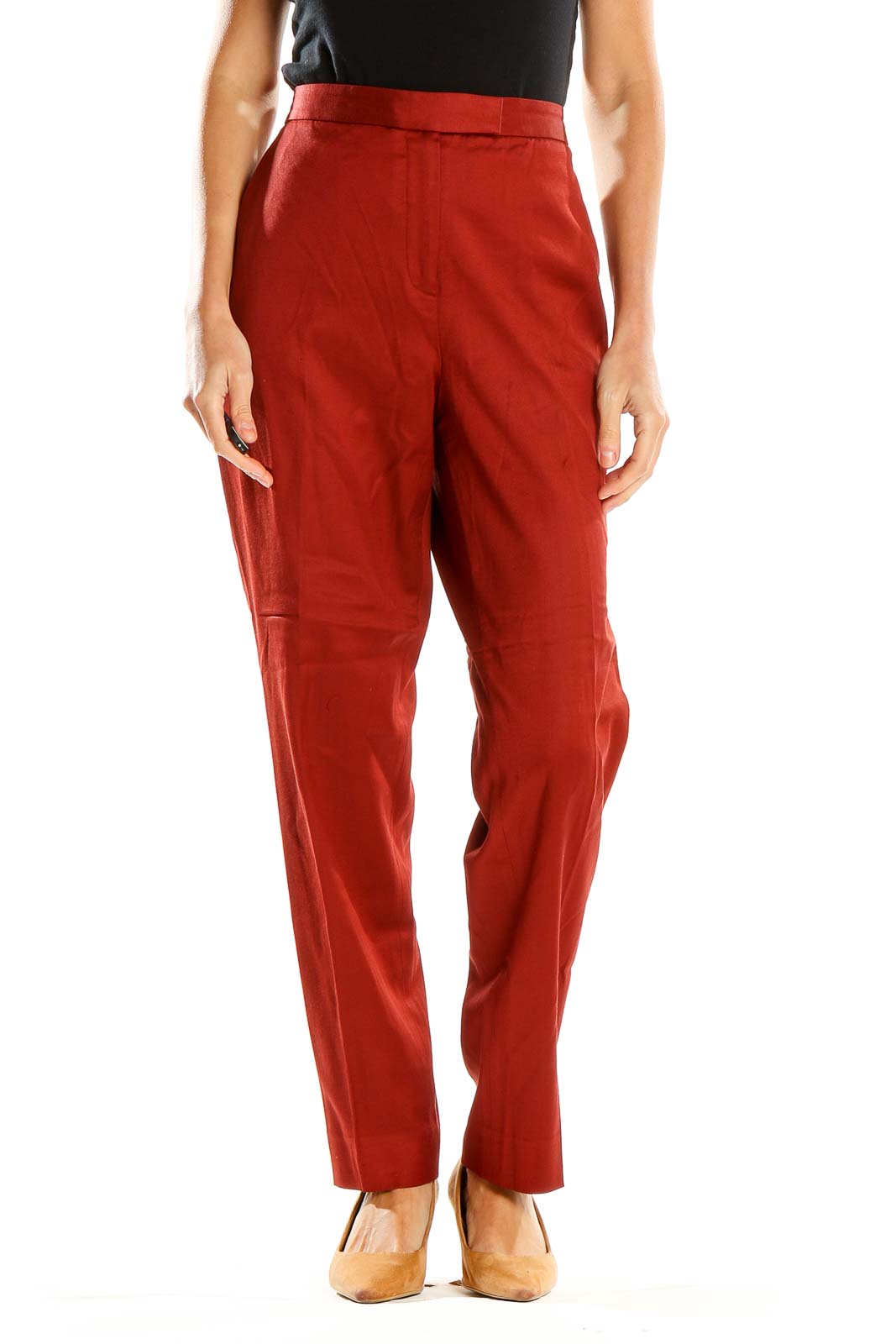 Red Classic Trousers Front