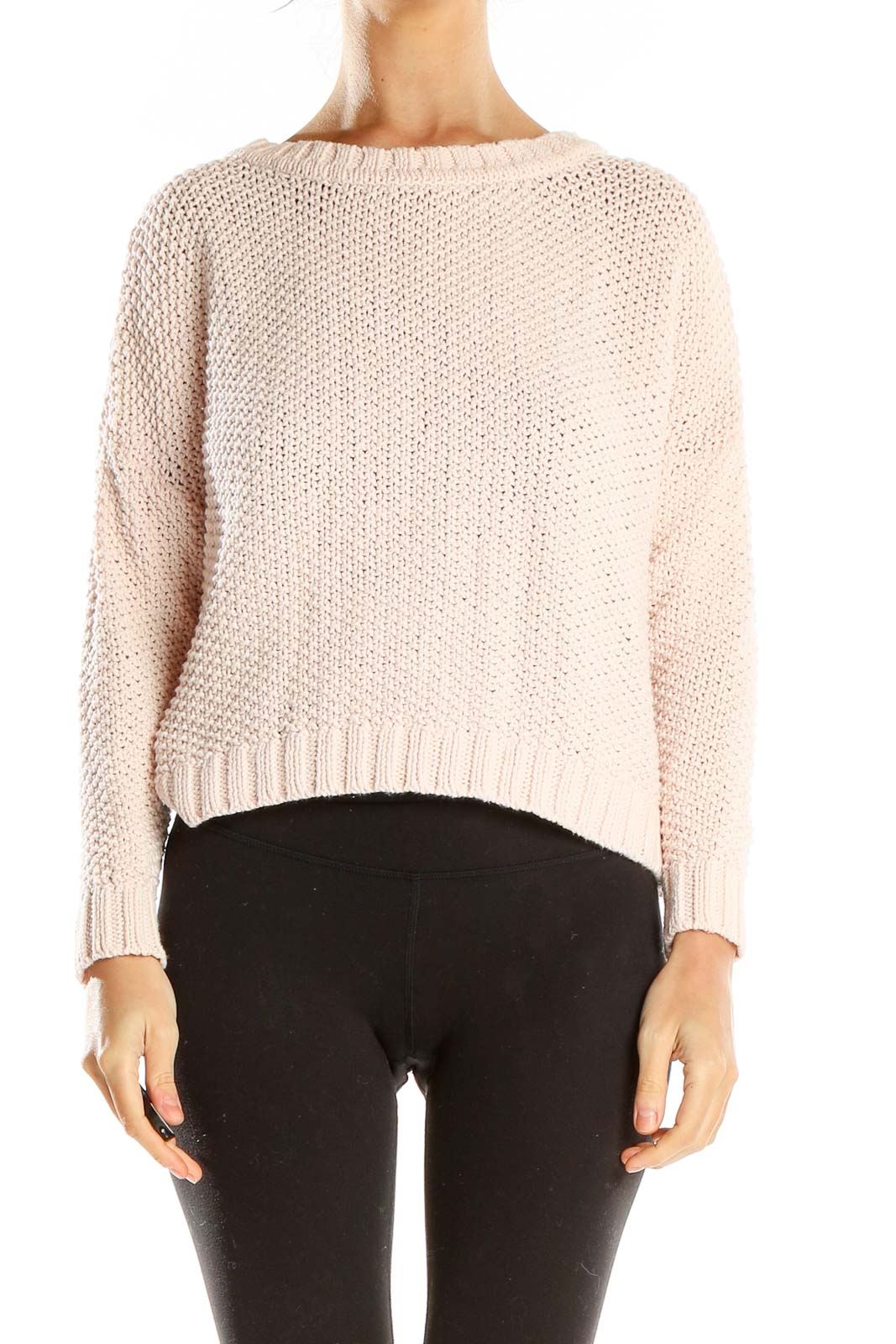 Pink Casual Sweater Front
