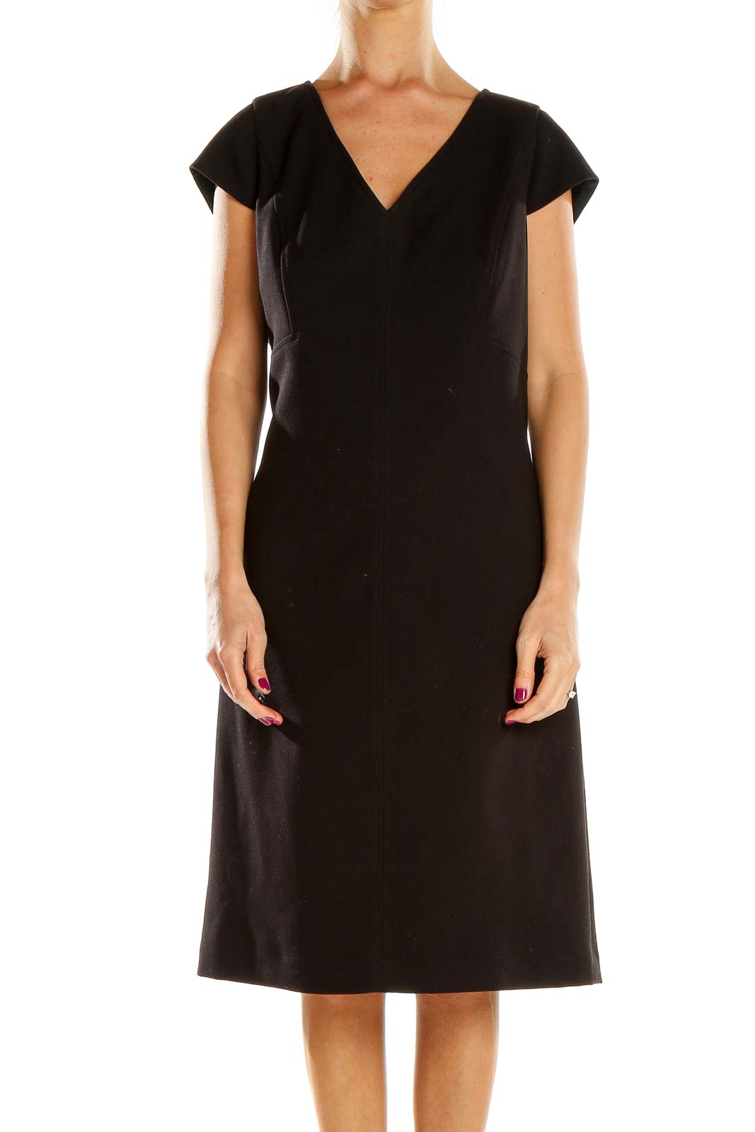 Black Classic A-Line Dress Front