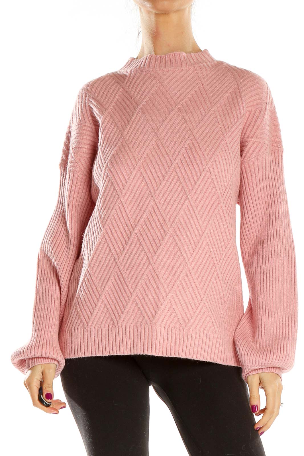 Pink All Day Wear Sweater Front
