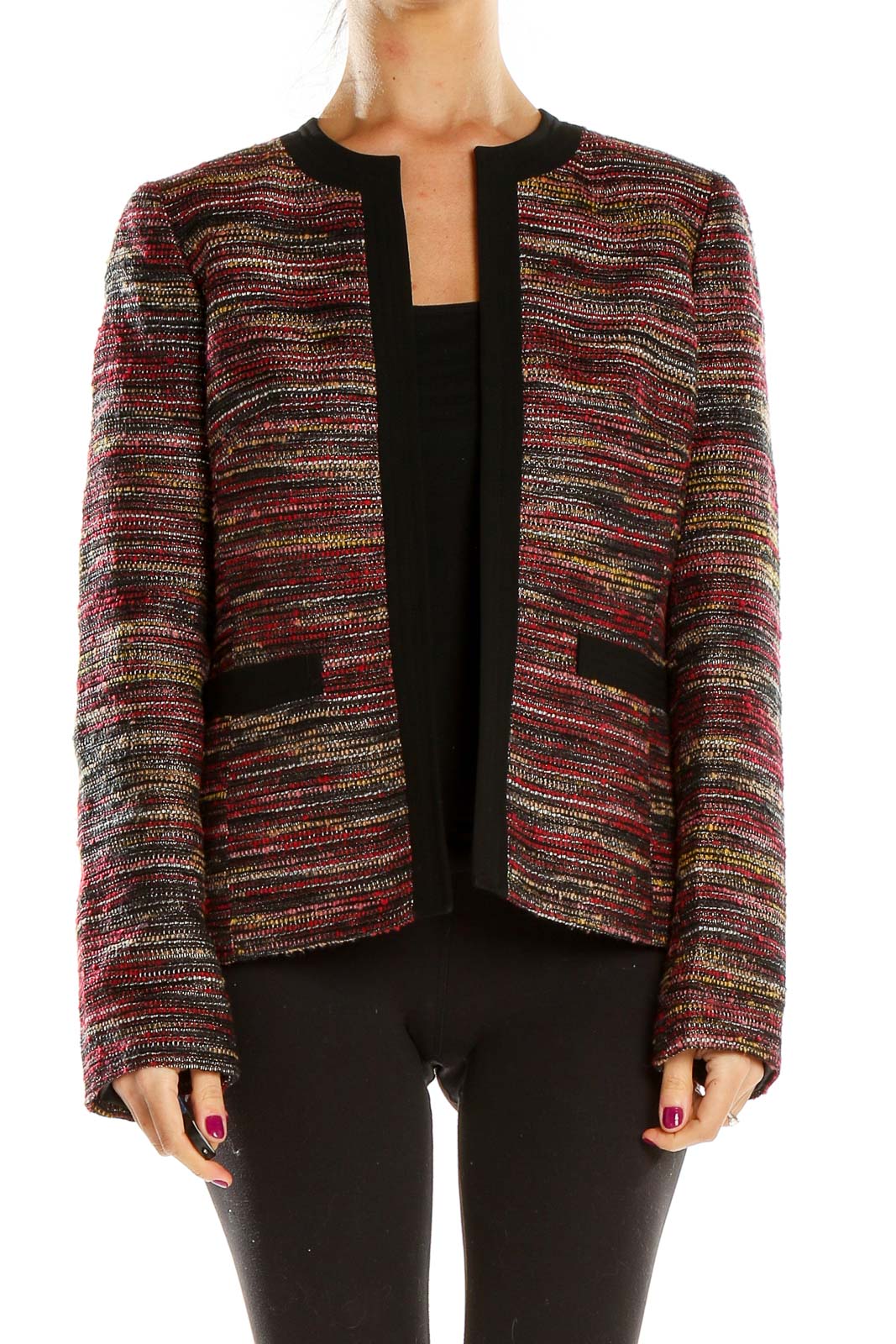 Red Woven Jacket Front