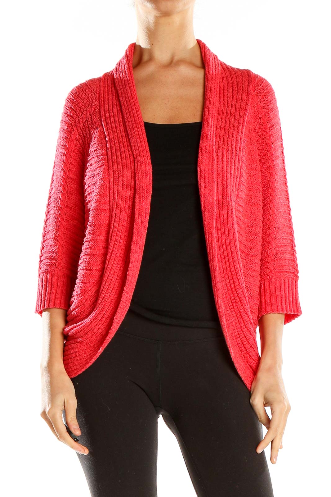 Red Cardigan Front