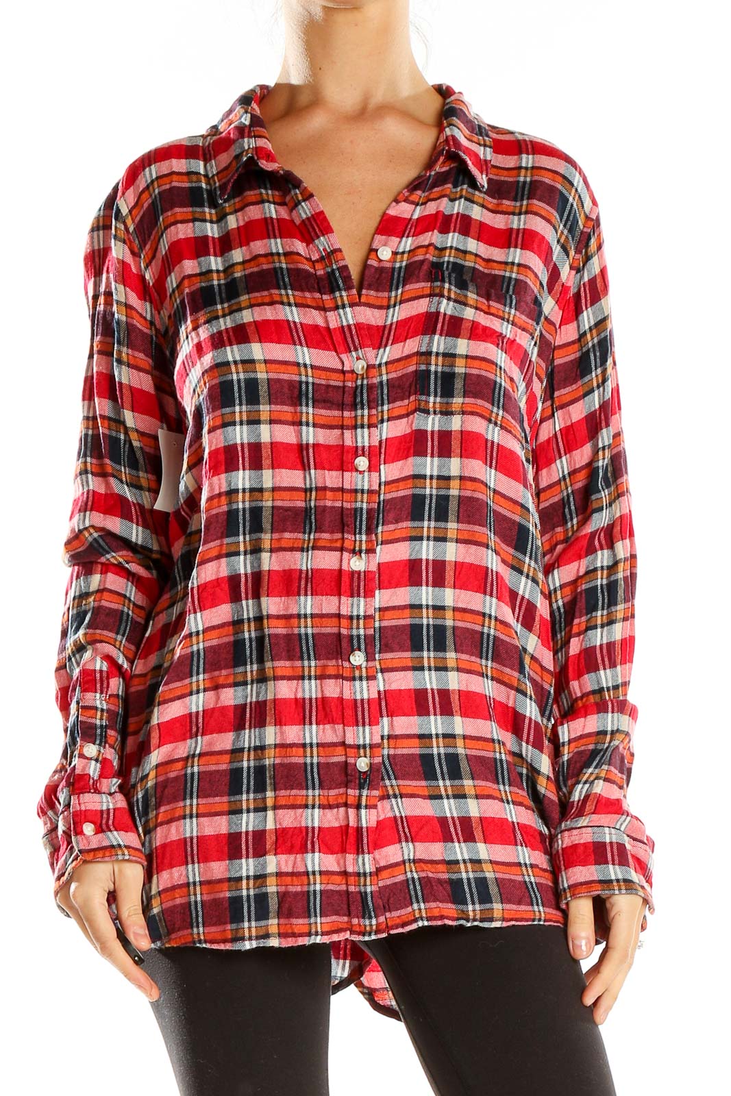 Red Plaid All Day Wear Top Front
