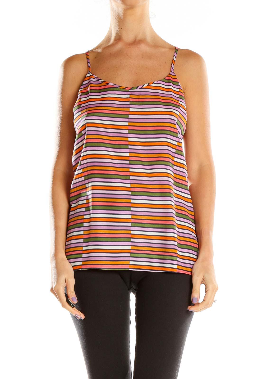Multicolor Striped Tank Top Front