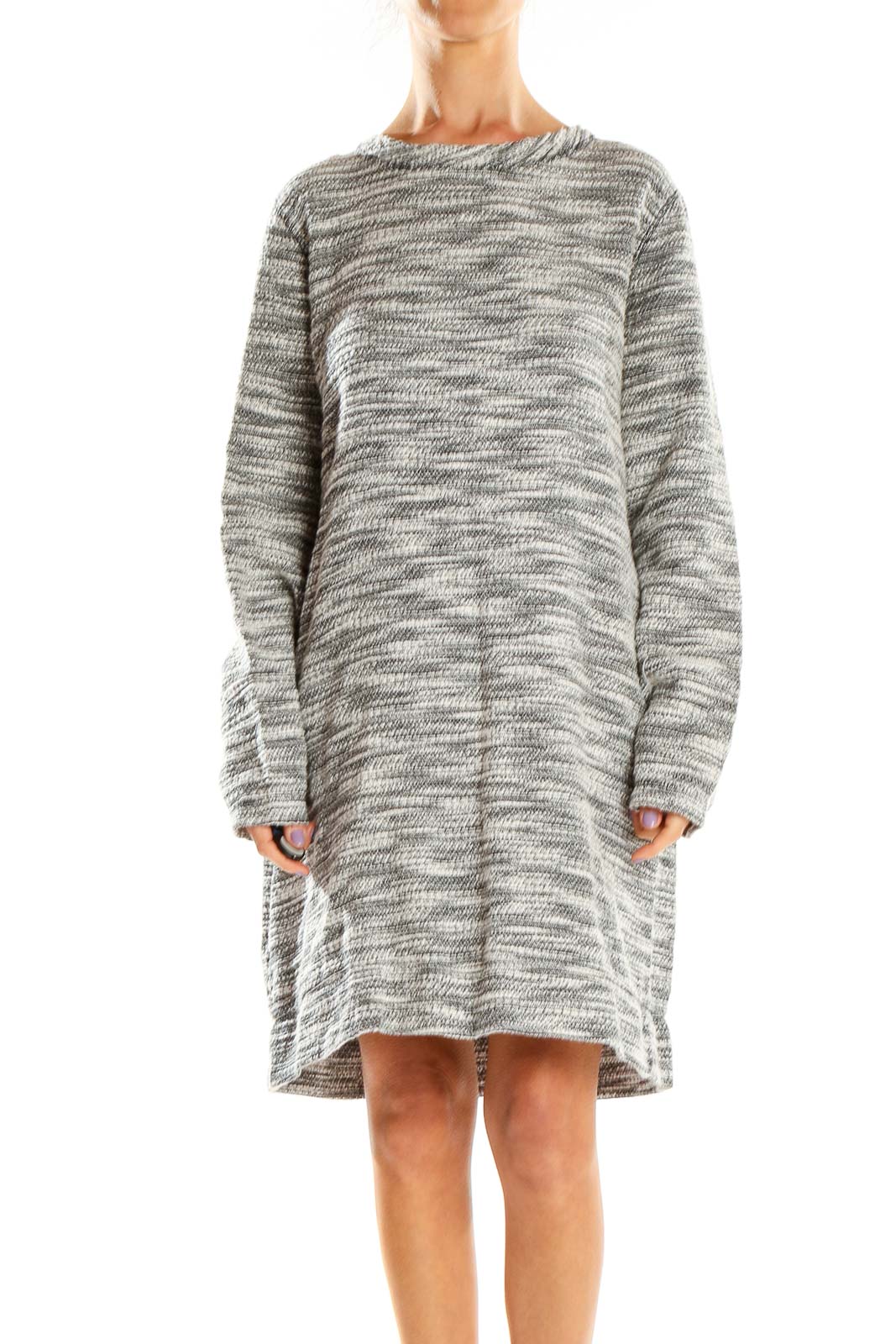Gray Sweater Dress Front