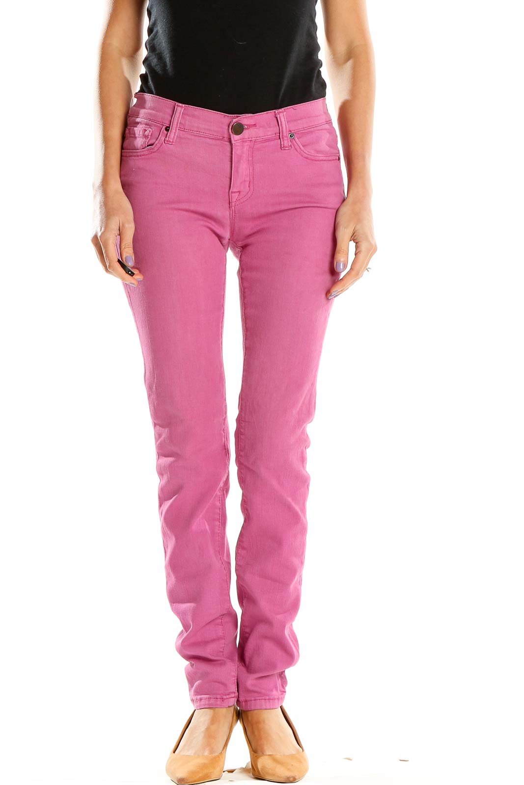 Pink Skinny Pants Front