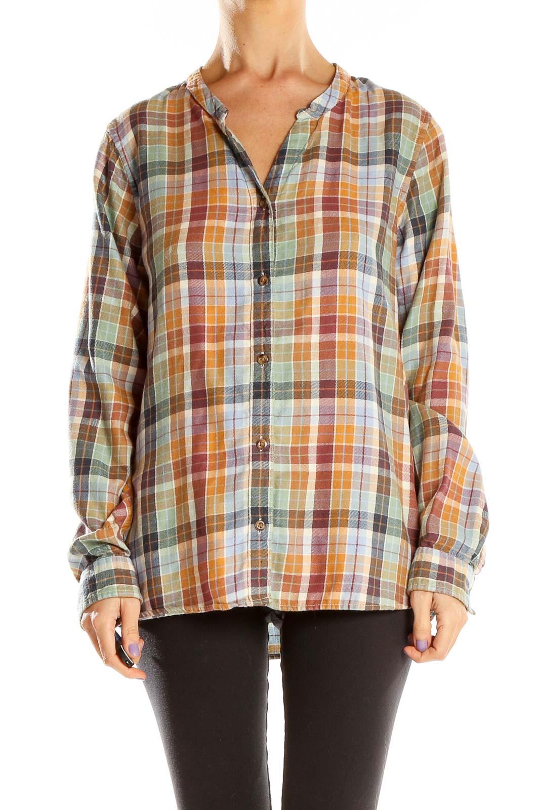 Multicolor Plaid All Day Wear Shirt Front