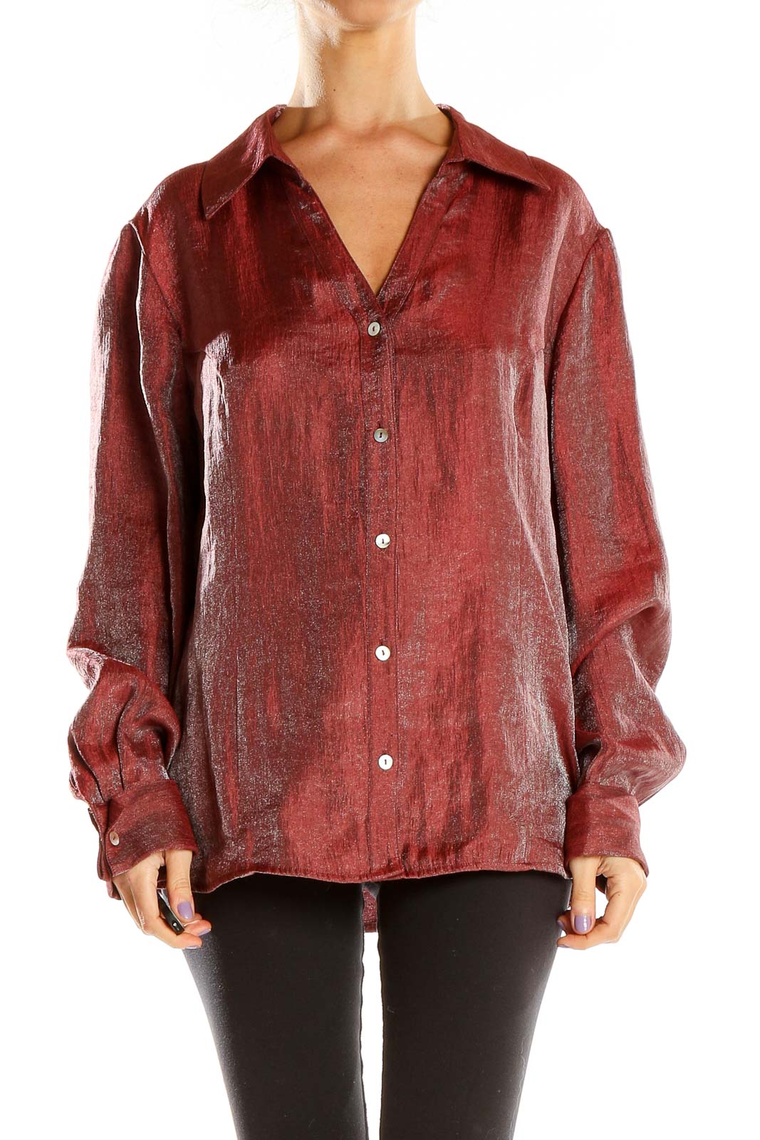 Red Shimmer Shirt Front