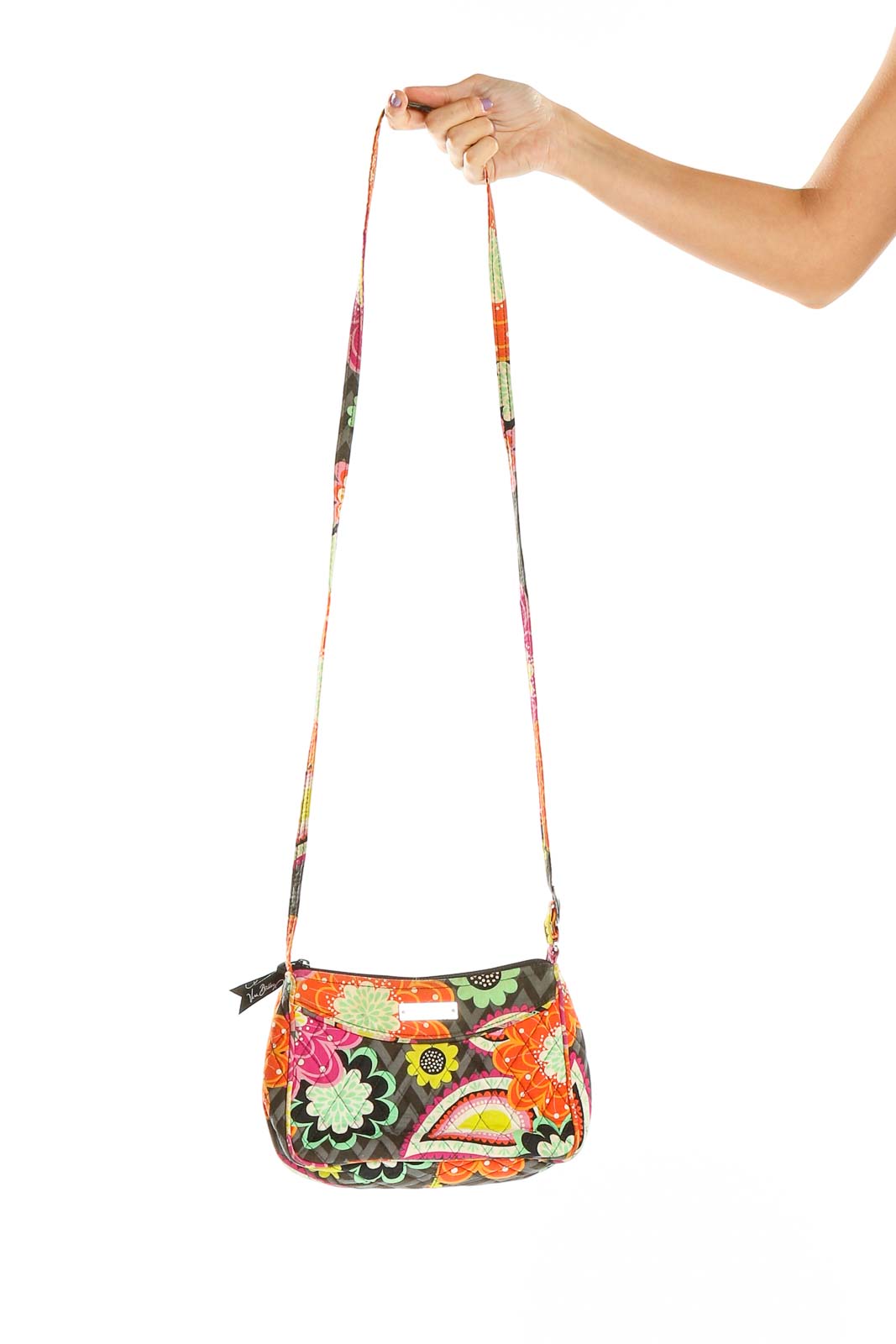 Multicolor Quilted Paisley Crossbody Bag Front