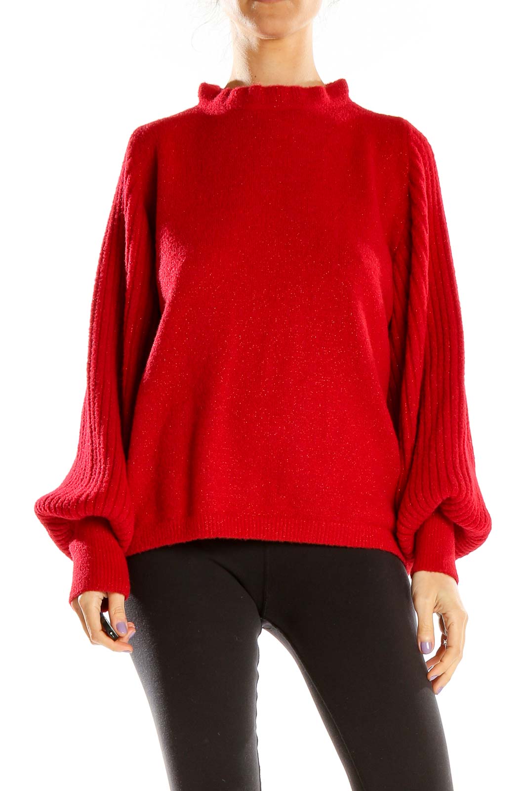 Red Sparkly Sweater Front