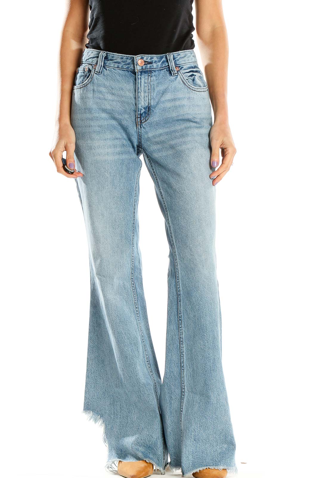 Blue Flare Jeans Front