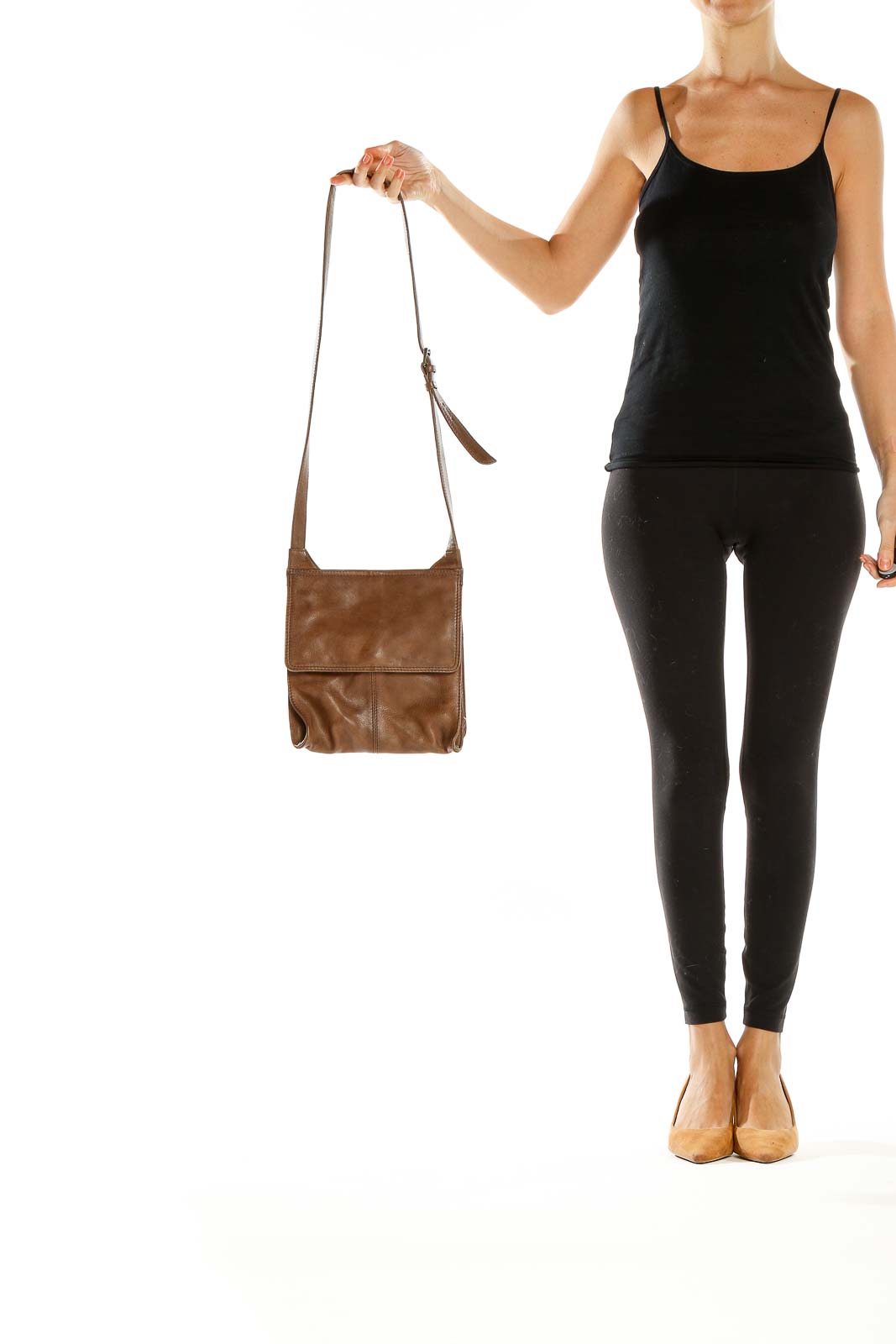 Vegan leather crossbody bag Pelechecoco Brown in Vegan leather