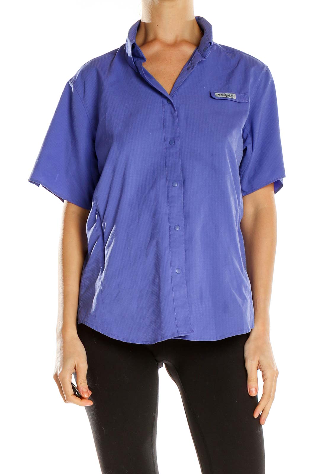 Blue Activewear Polo Shirt Front