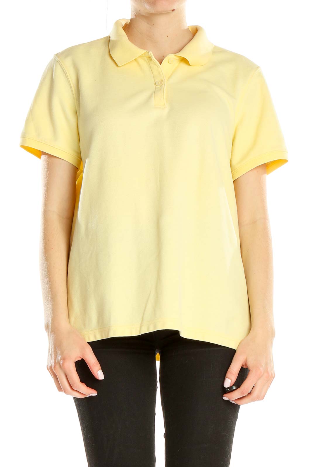 Yellow Casual Polo Shirt Front