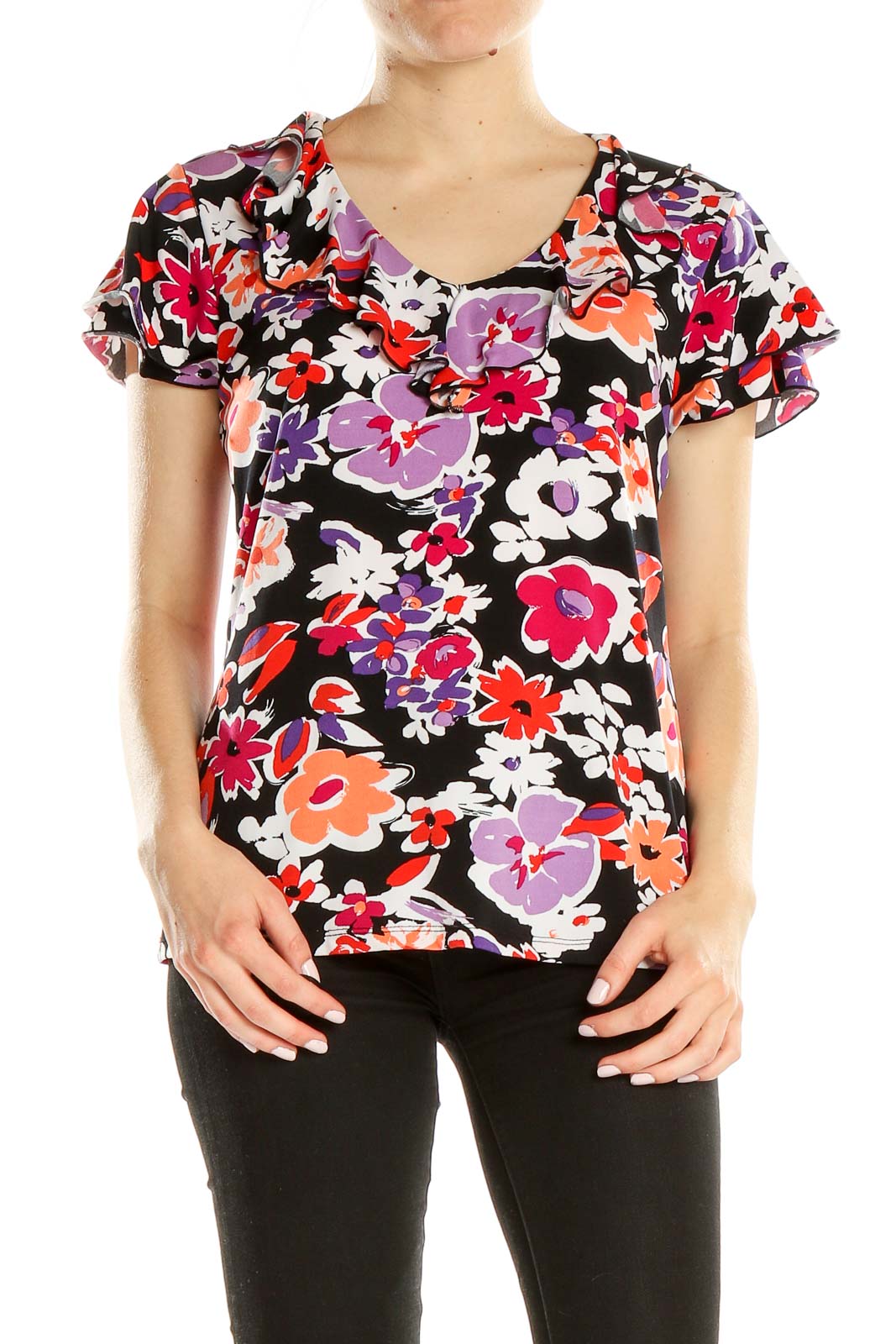Multicolor Printed Top Front
