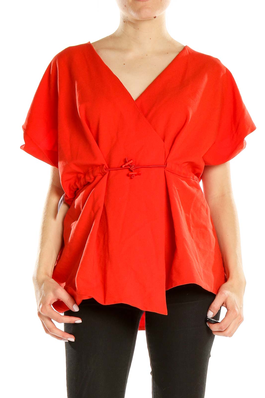 Red Structured Top Front