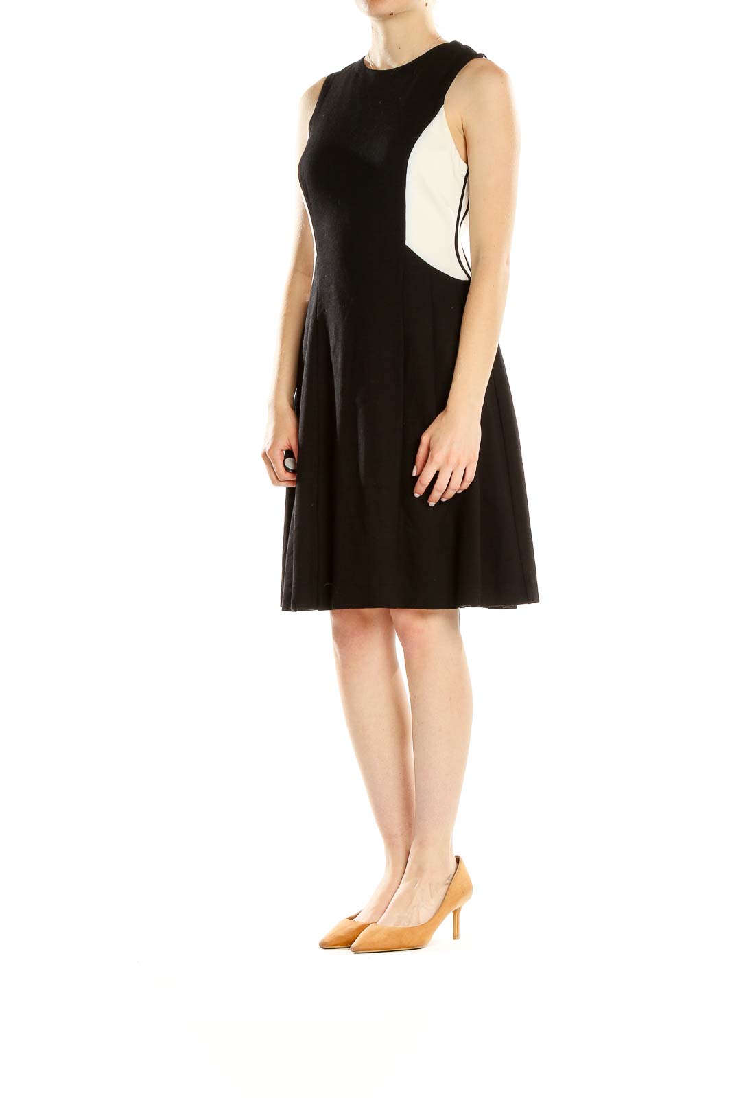 Vince camuto black shop and white dress