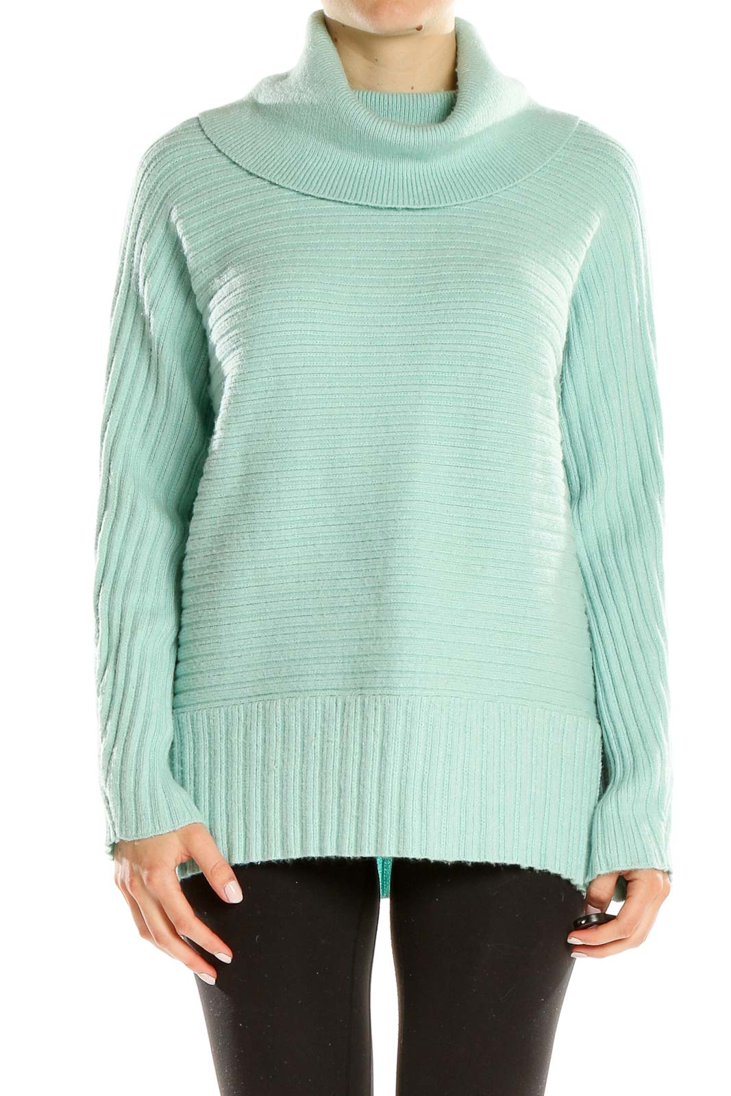 Blue Casual Sweater Front