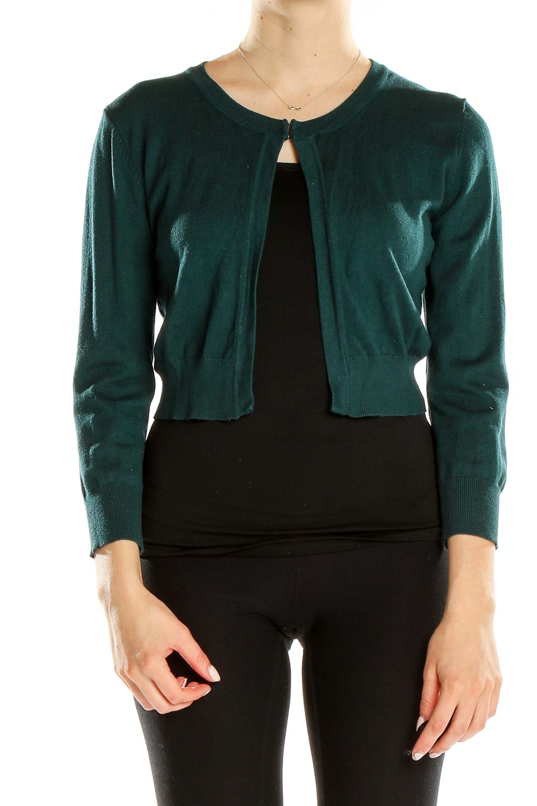 Green All Day Wear Shrug Front