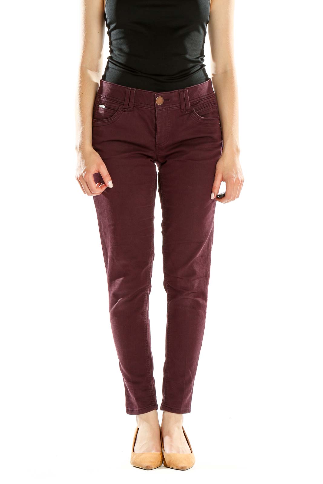 Maroon Jeans Front