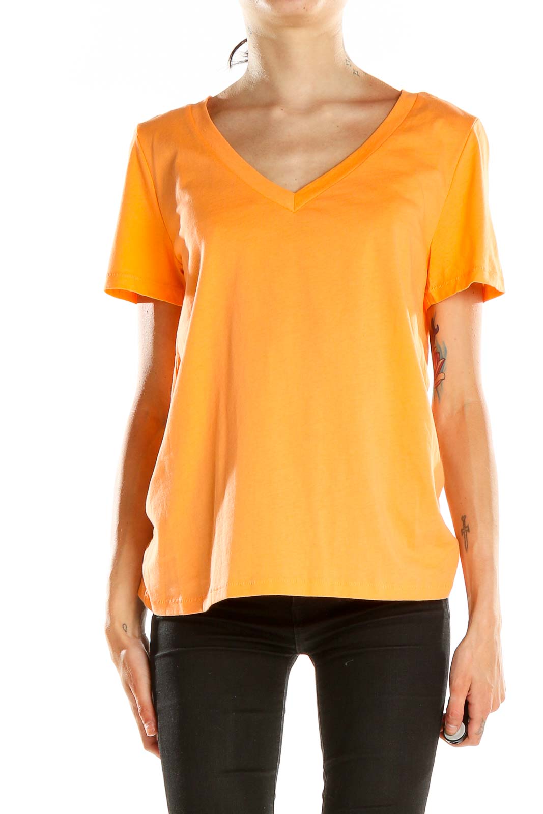 Orange Casual T-Shirt Front