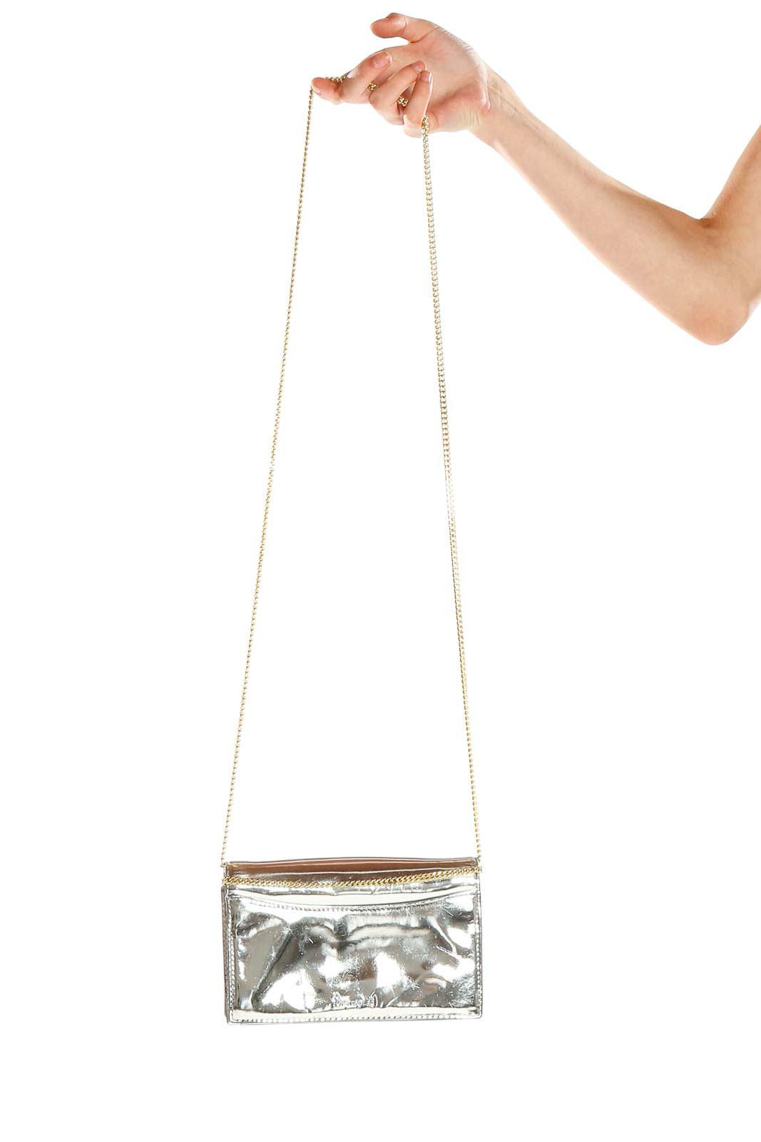 Silver Clutch Bag Front
