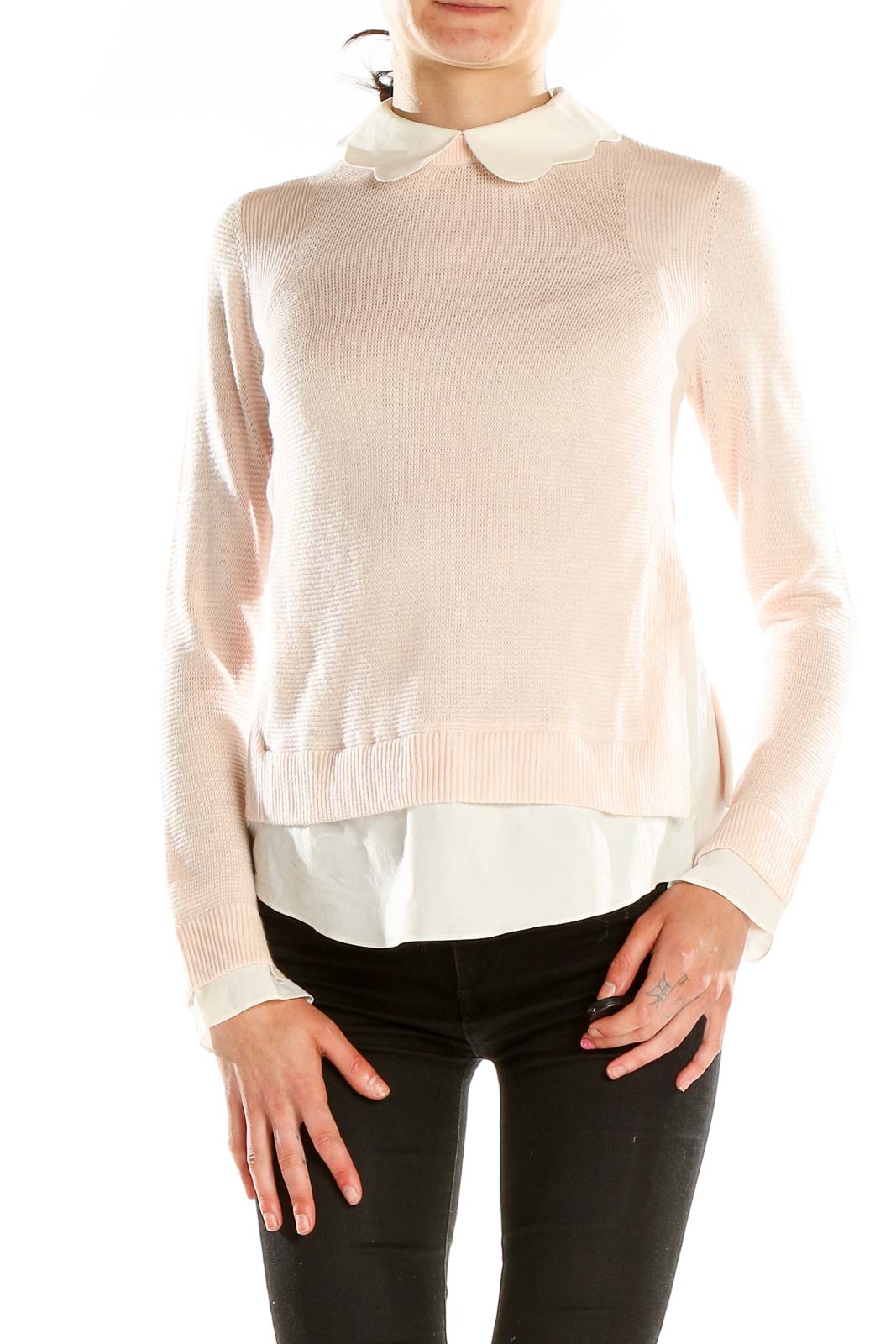Pink Layered Sweater Front