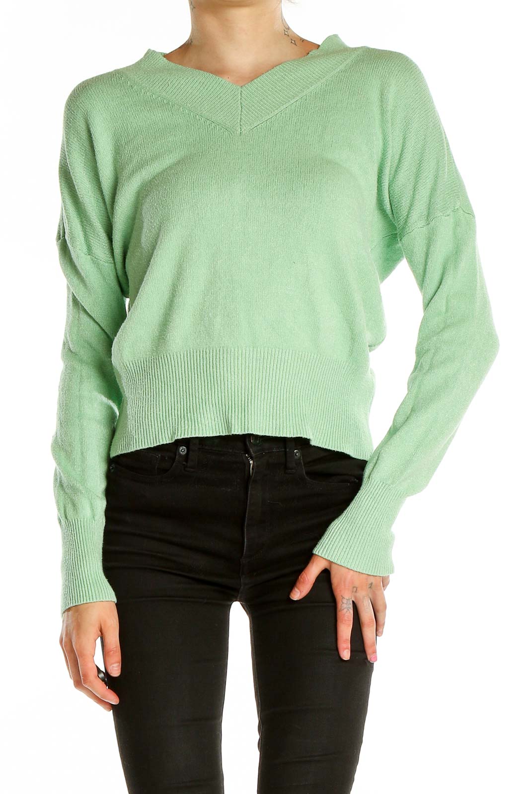 Green Sweater Front