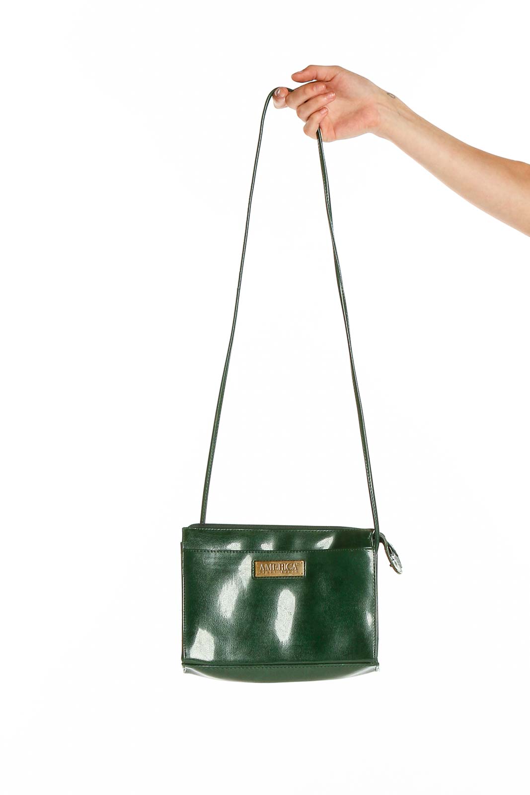 Green Vintage Crossbody Bag Front