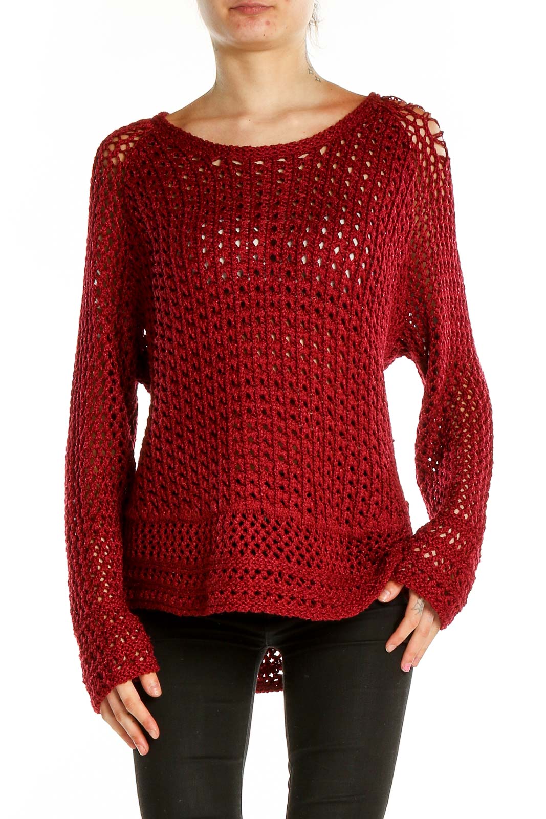 Red Crochet Top Front