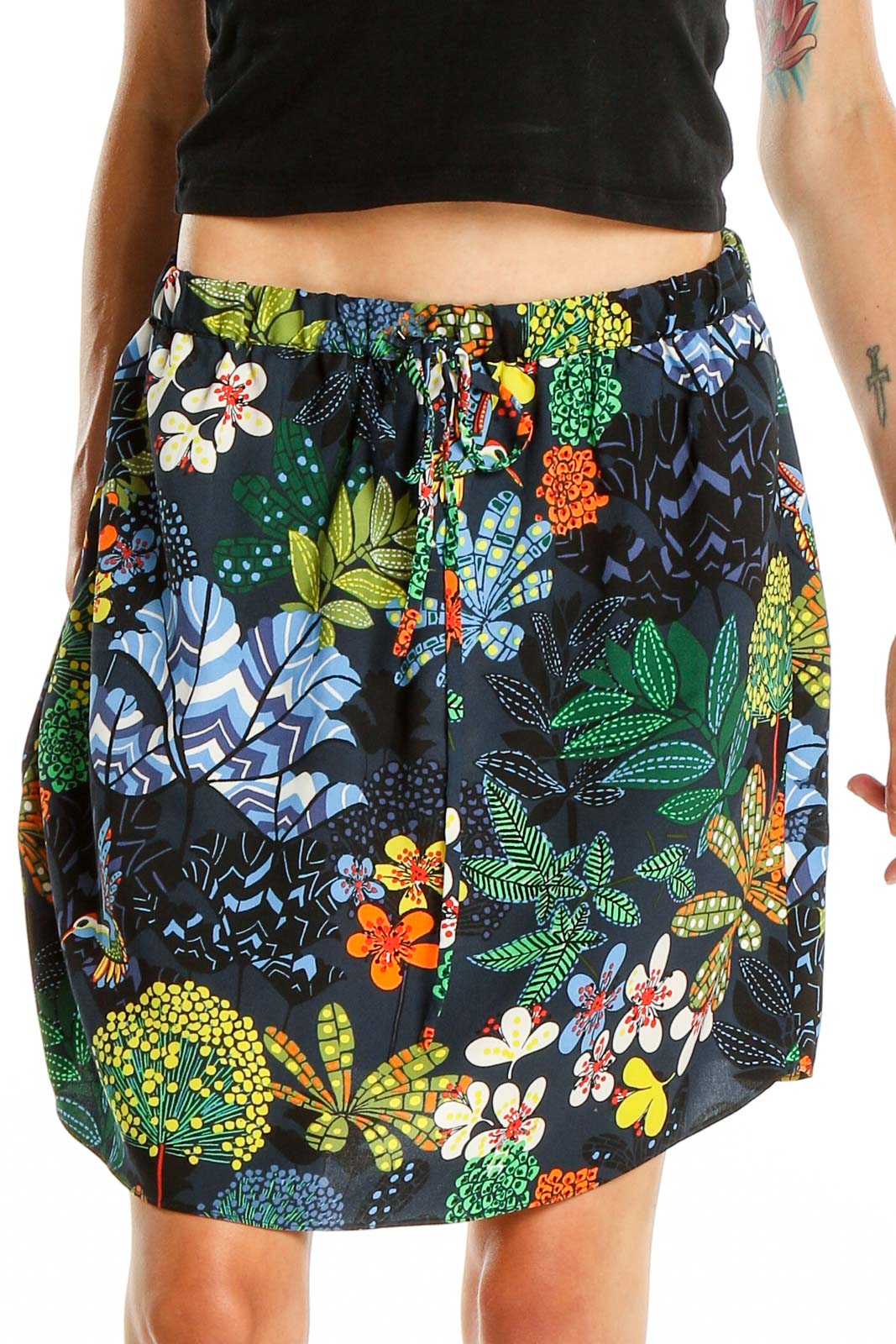 Multicolor Printed Skirt Front