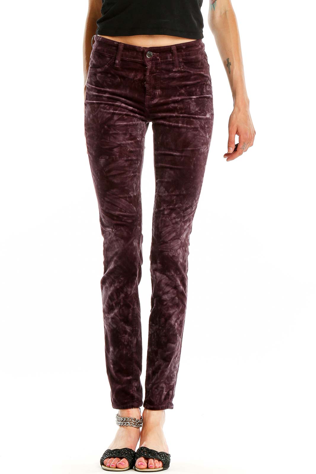Purple Textured Pants Front