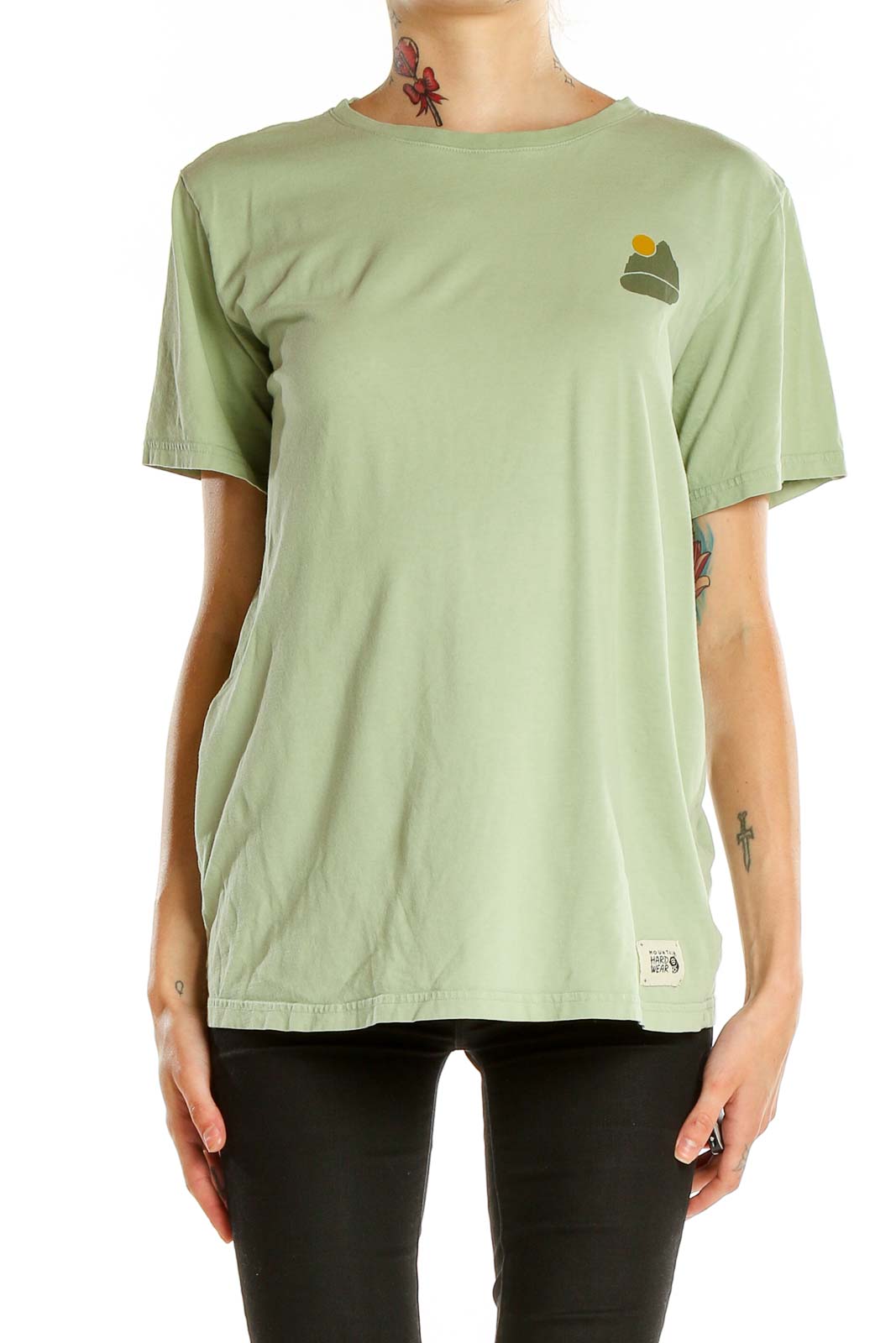 Green Casual T-Shirt Front