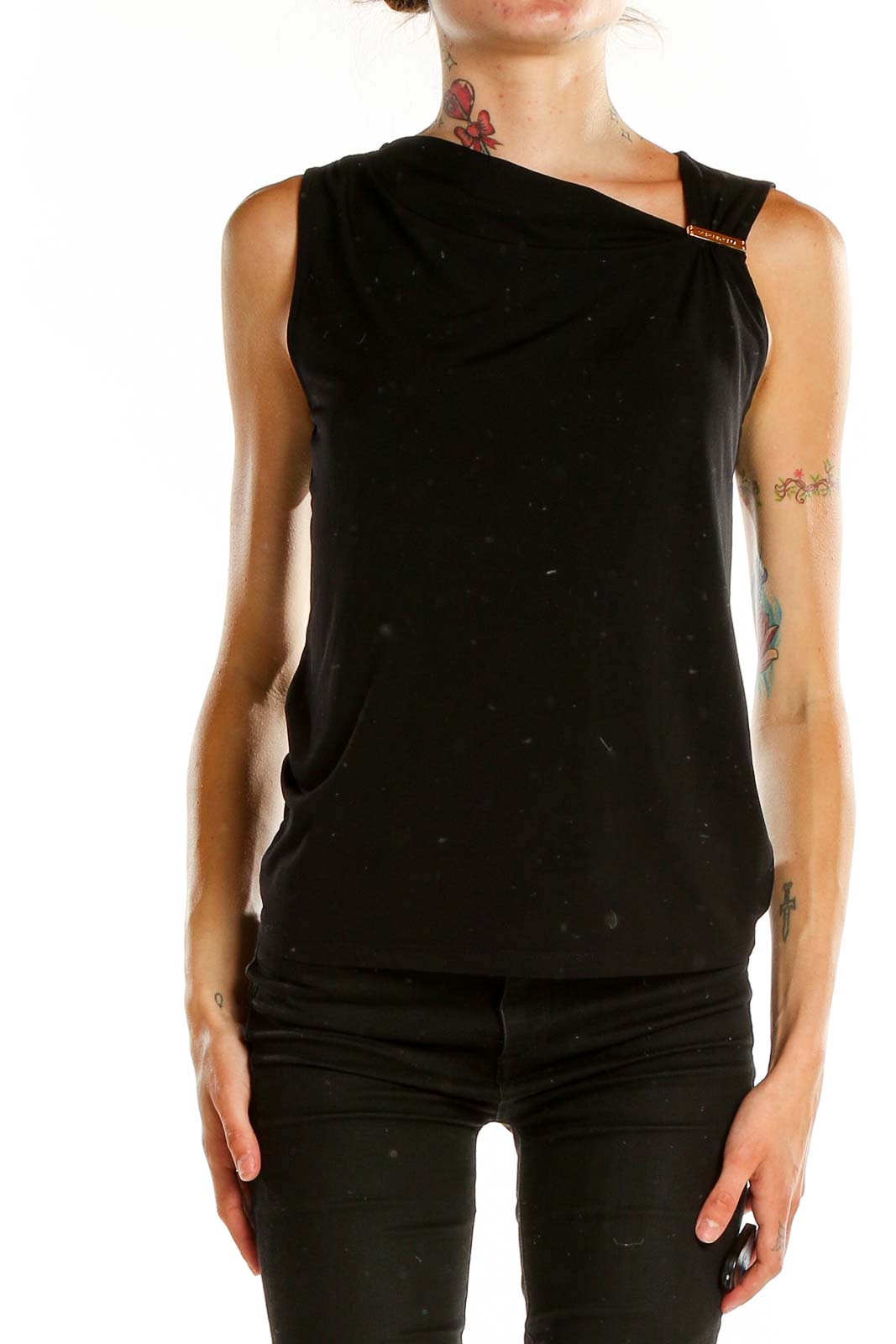 Black Asymmetrical Top Front