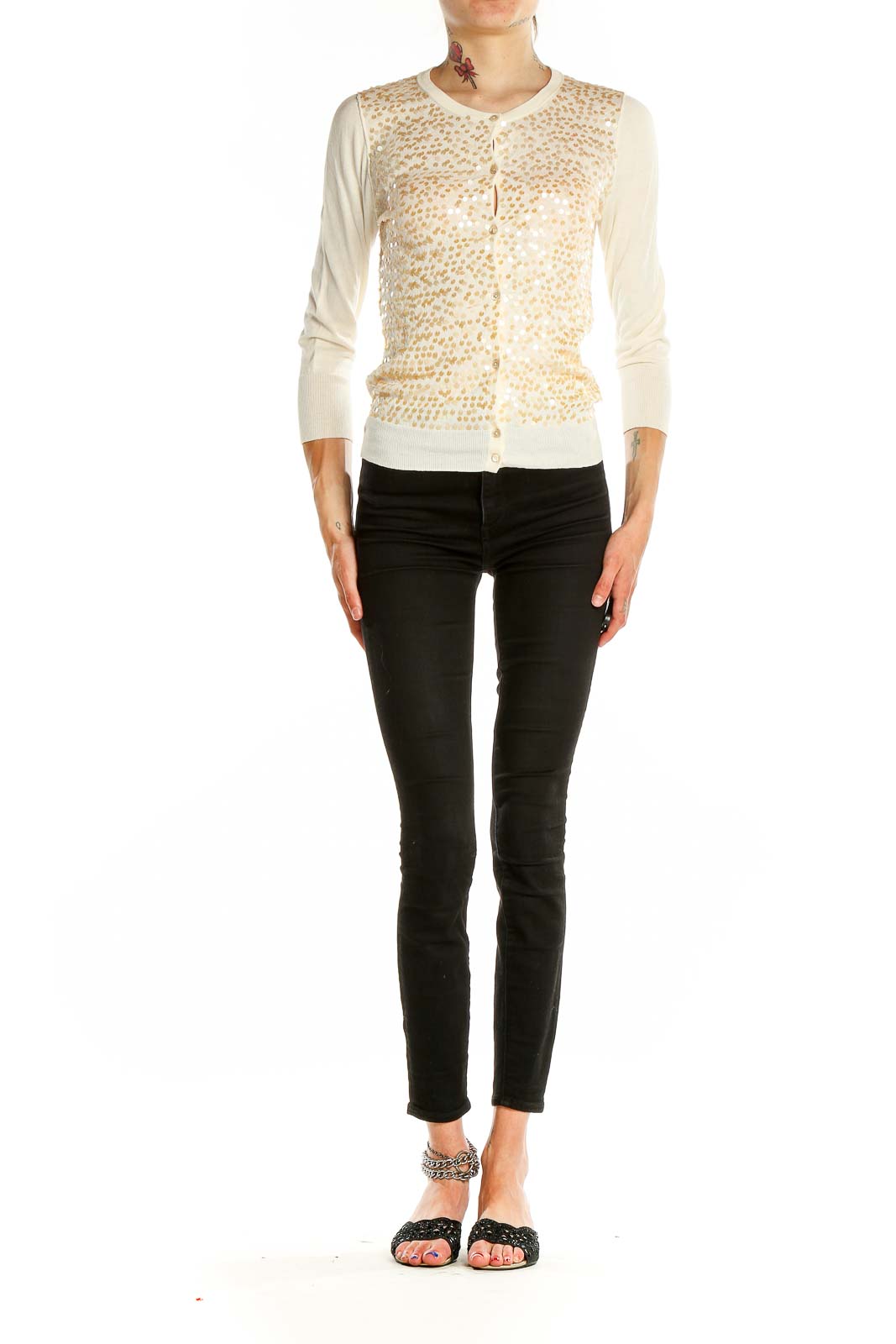 J crew sequin top cardigan