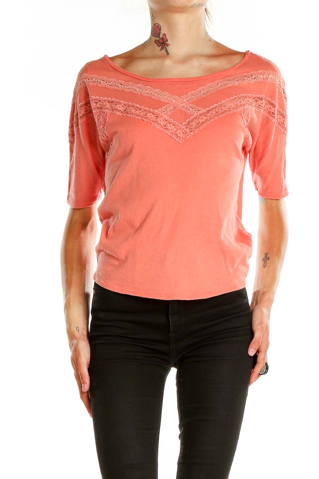Pink Lace Top Front