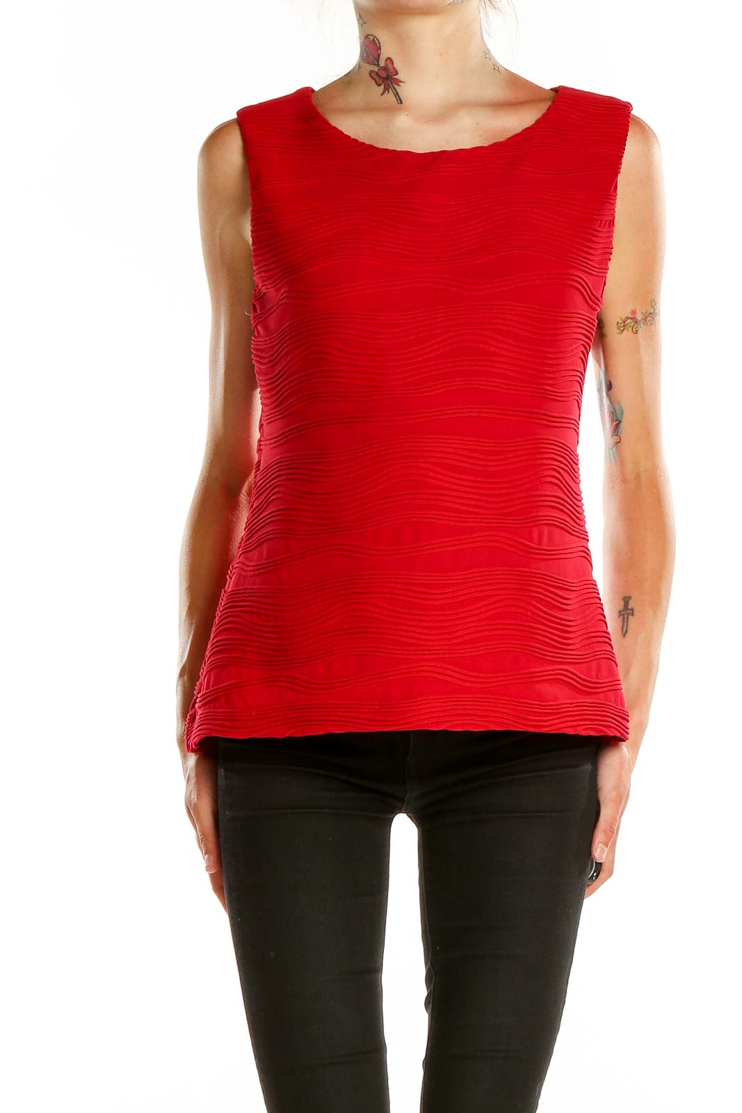 Red Textured Work Top Front