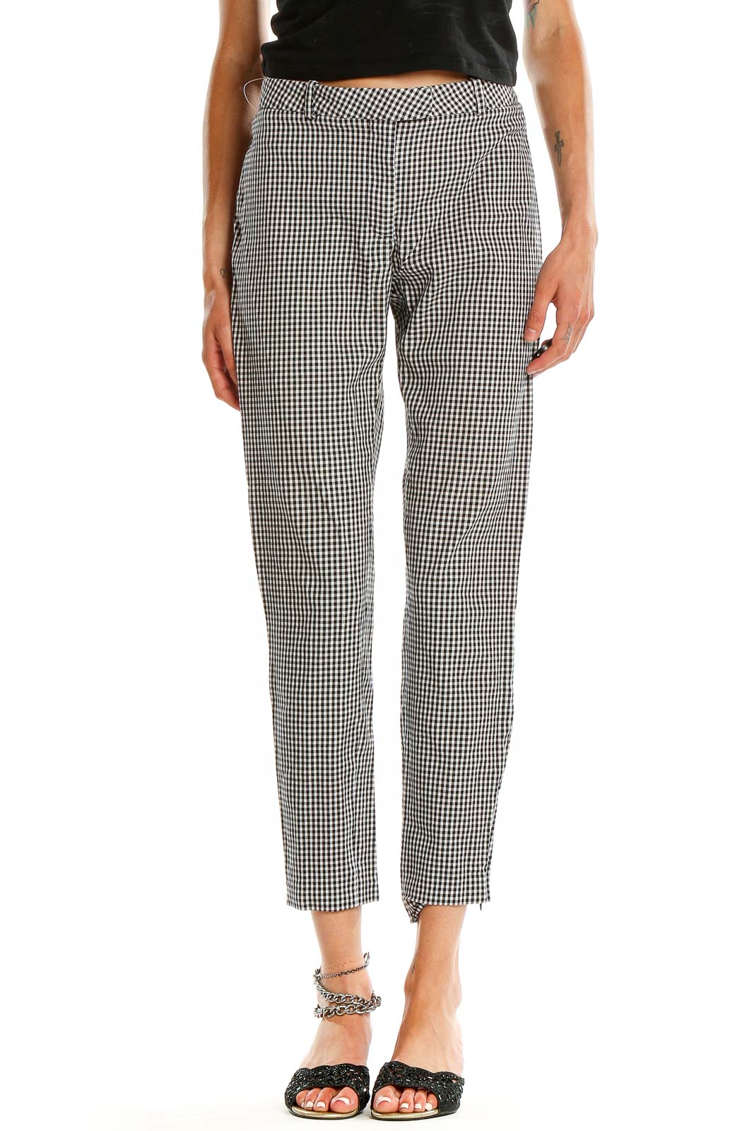 Multicolour glen plaid trousers Woman, Grey | TWINSET Milano