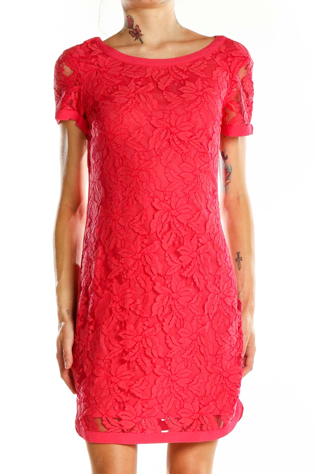 Pink Lace Dress Front