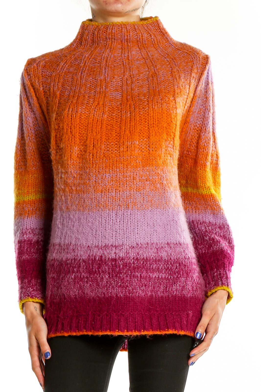 Multicolor Ombre Sweater Front