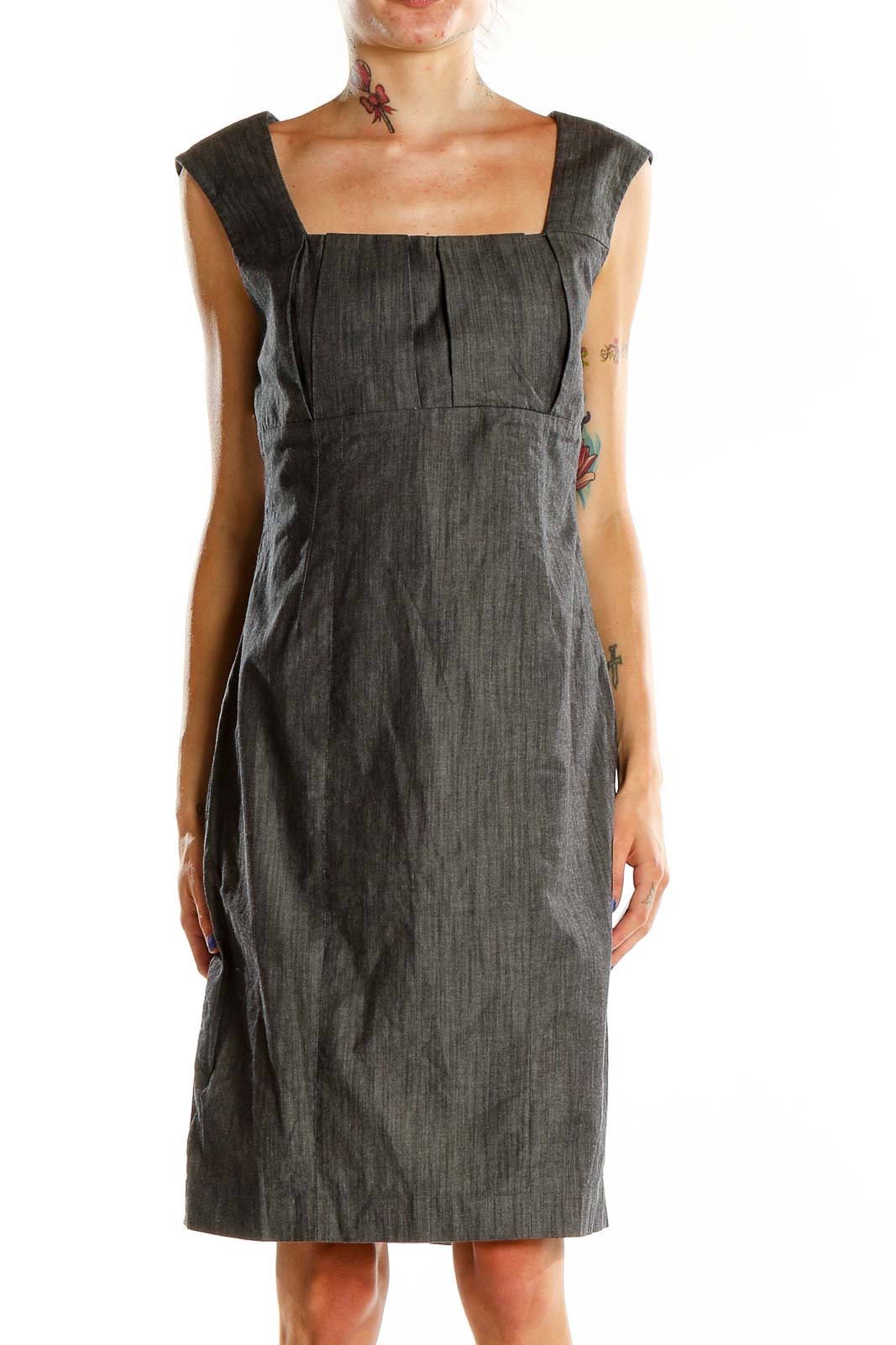 Gray Work Sheath Dres Front