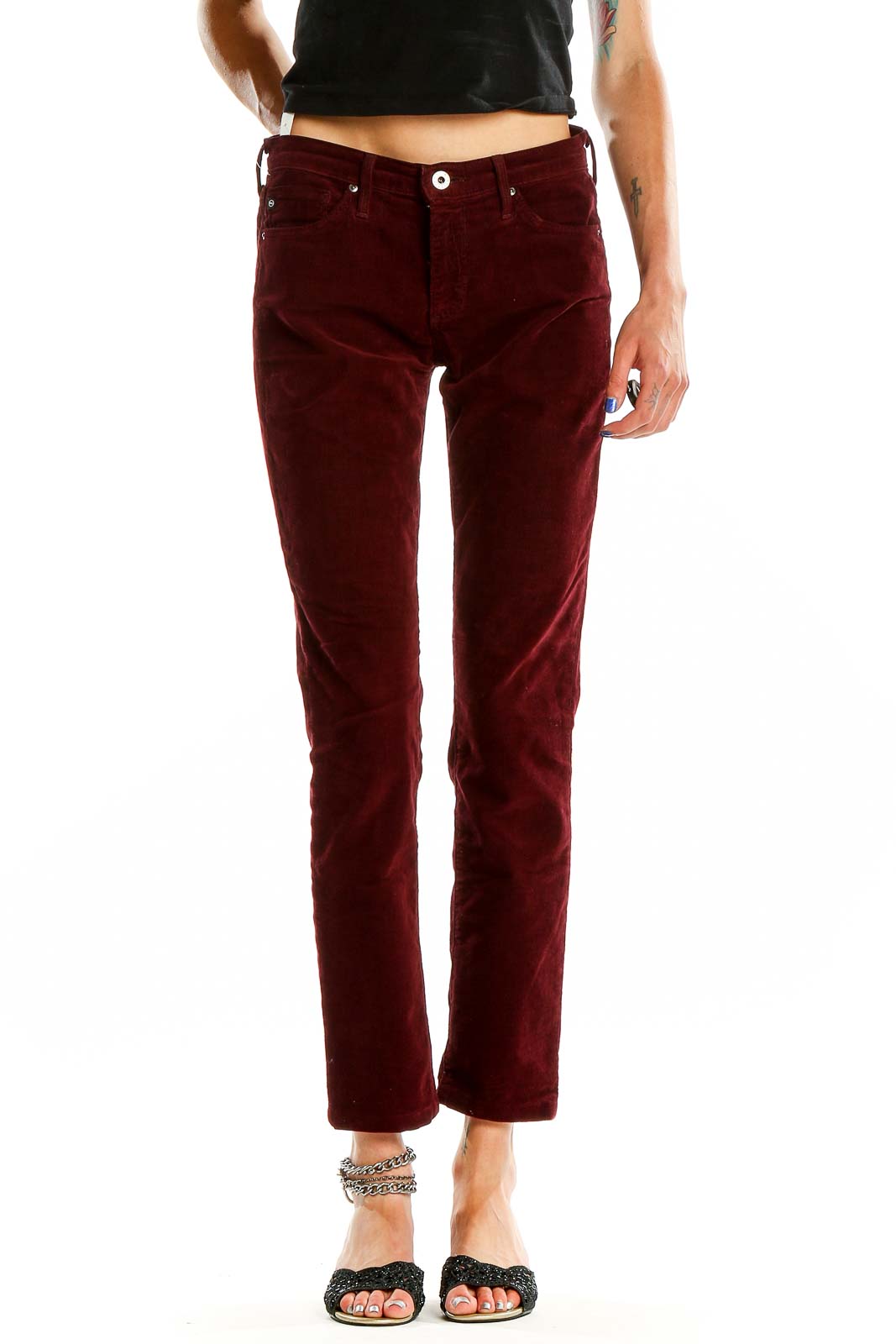 Red Corduroy Jeans Front
