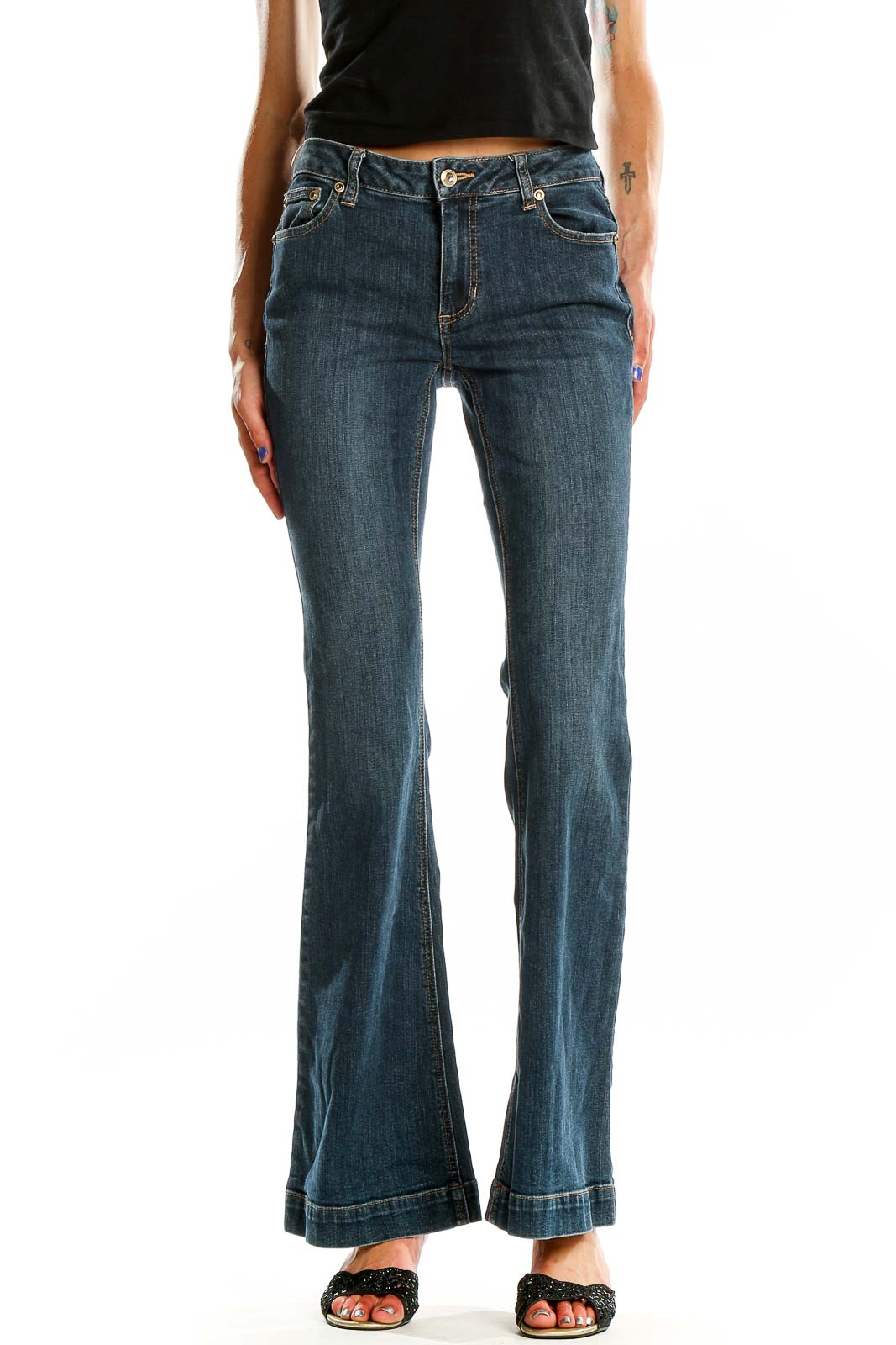 Blue Flare Jean Front