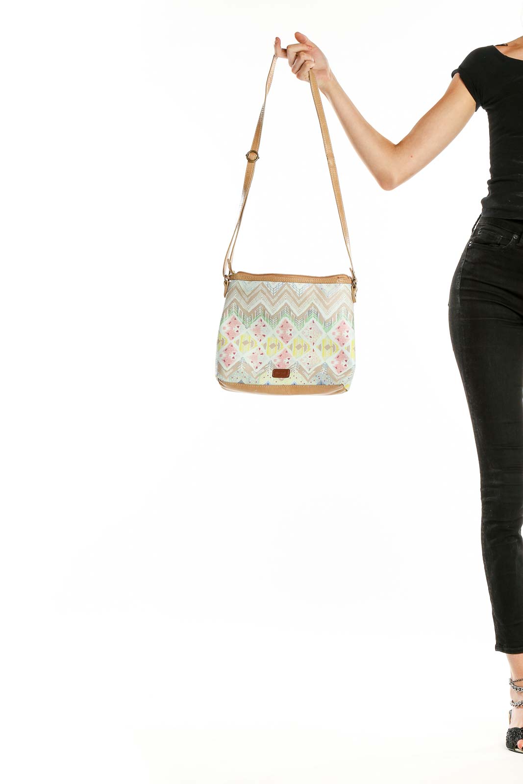 Stone Mountain - Multicolor Printed Crossbody Bag Polyester Cotton Linen PU